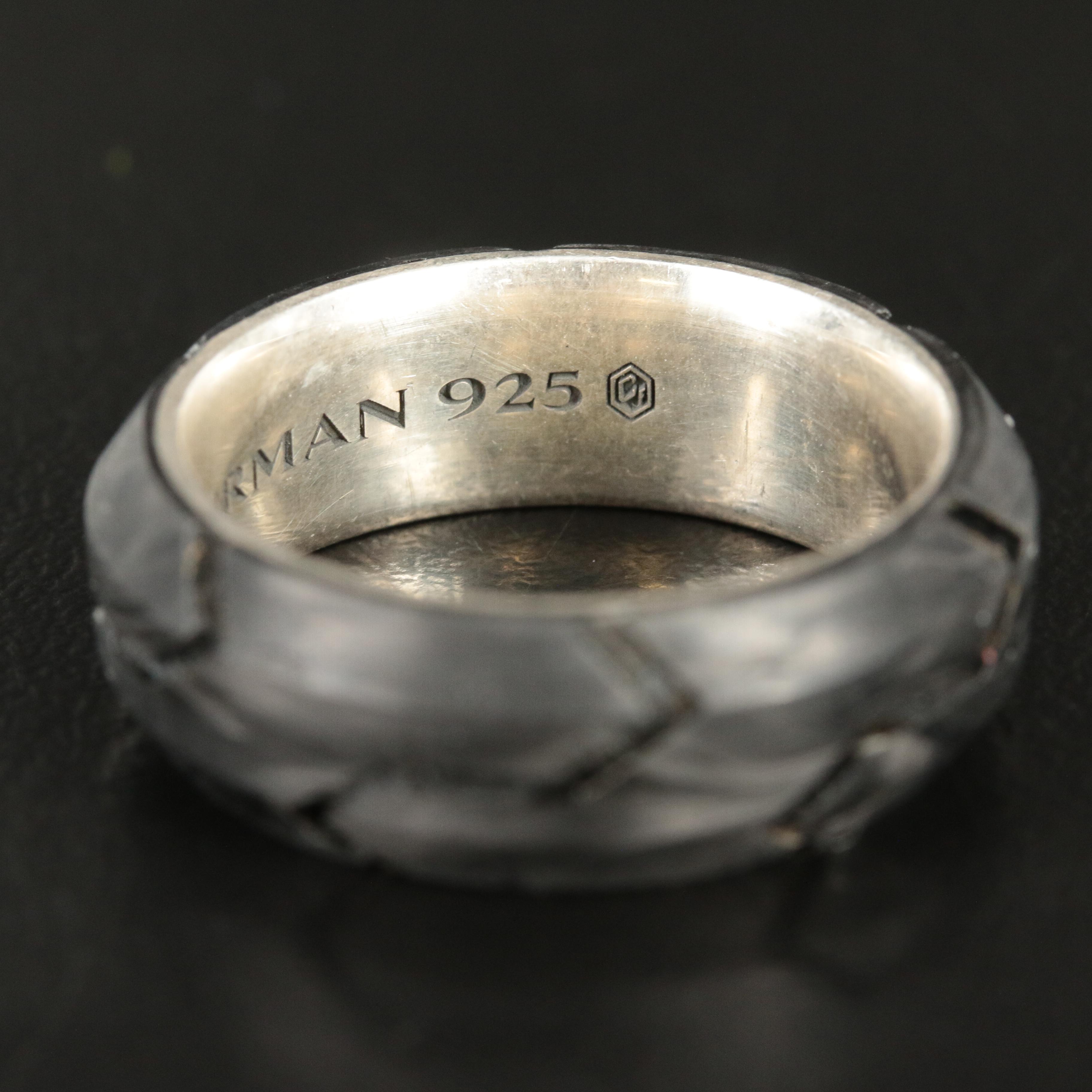 David Yurman Forged Carbon Sterling Beveled Band