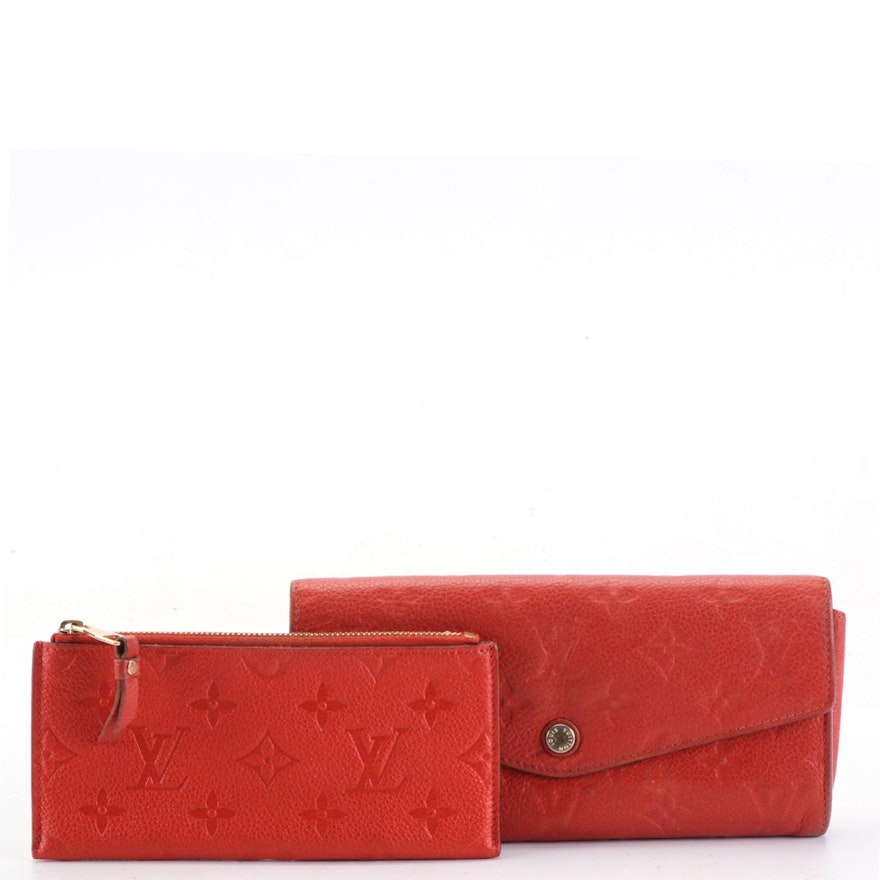 Louis Vuitton Womens Sarah Empreinte Long Envelope Wallet