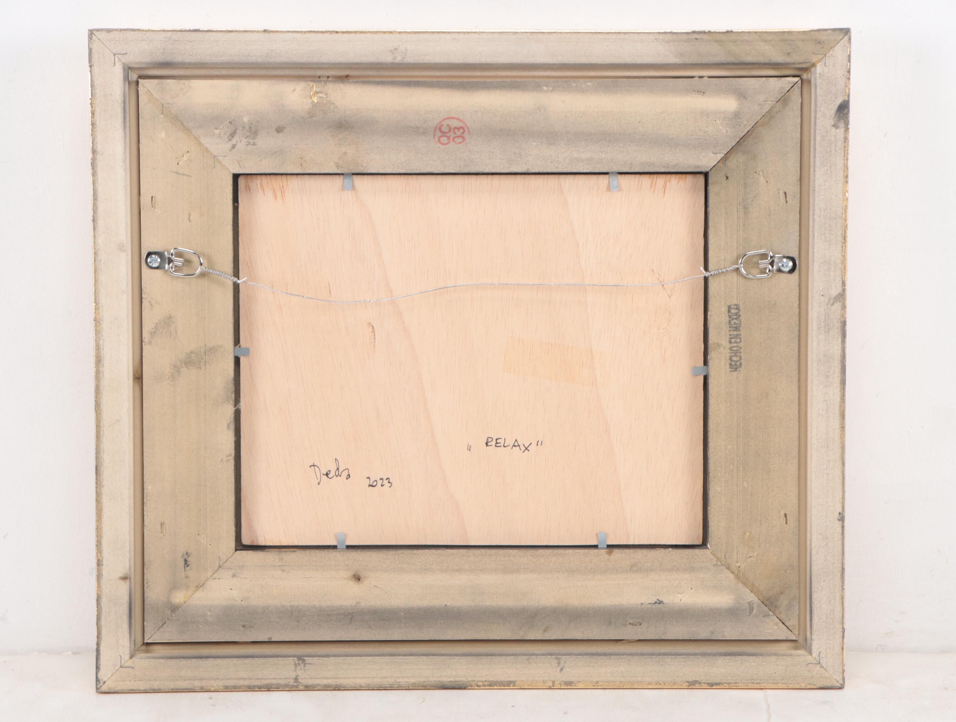 Adam Deda Oil Painting of Cat "Relax," 2023