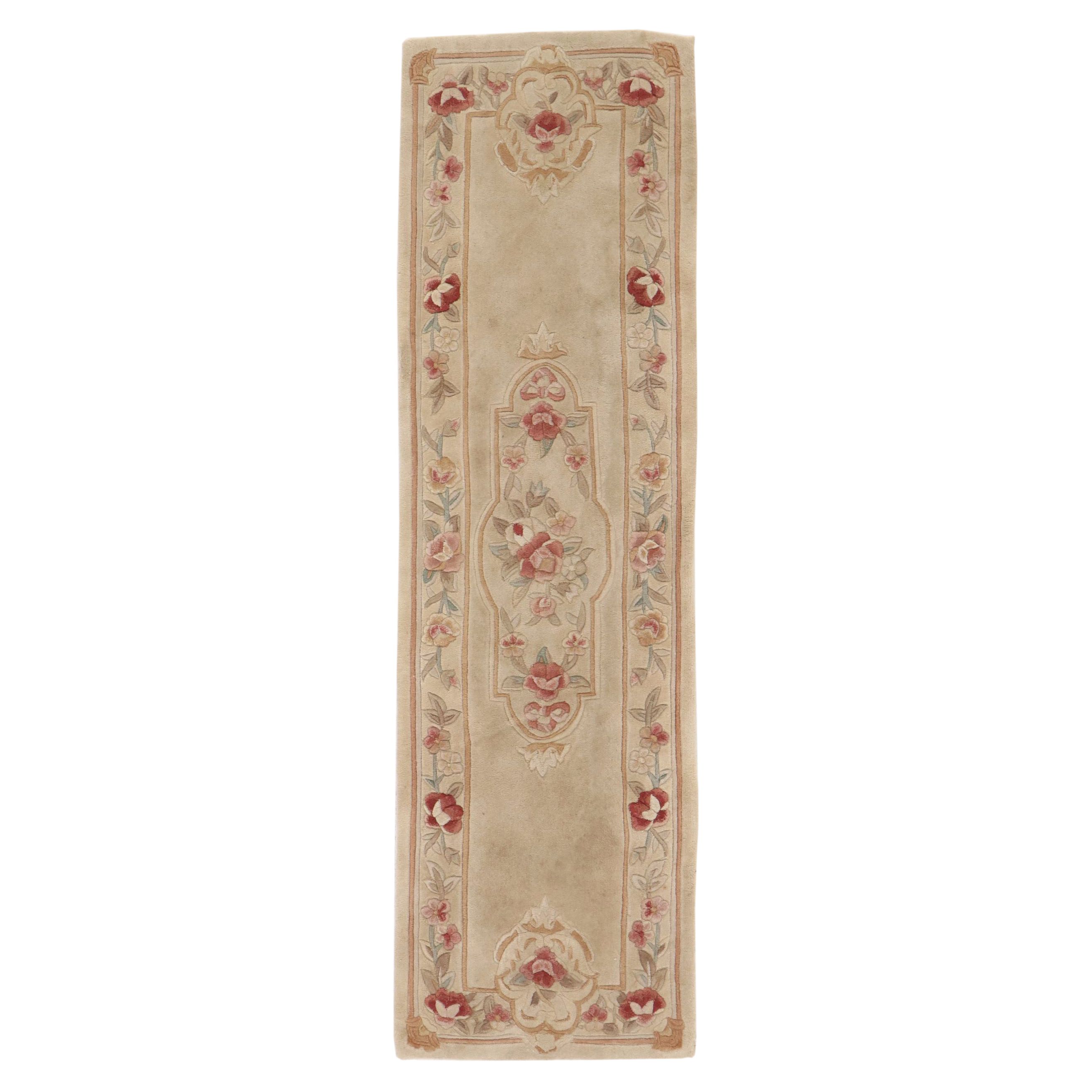 2'5 x 7'1 Hand-Tufted Sino-French Aubusson Carpet Runner