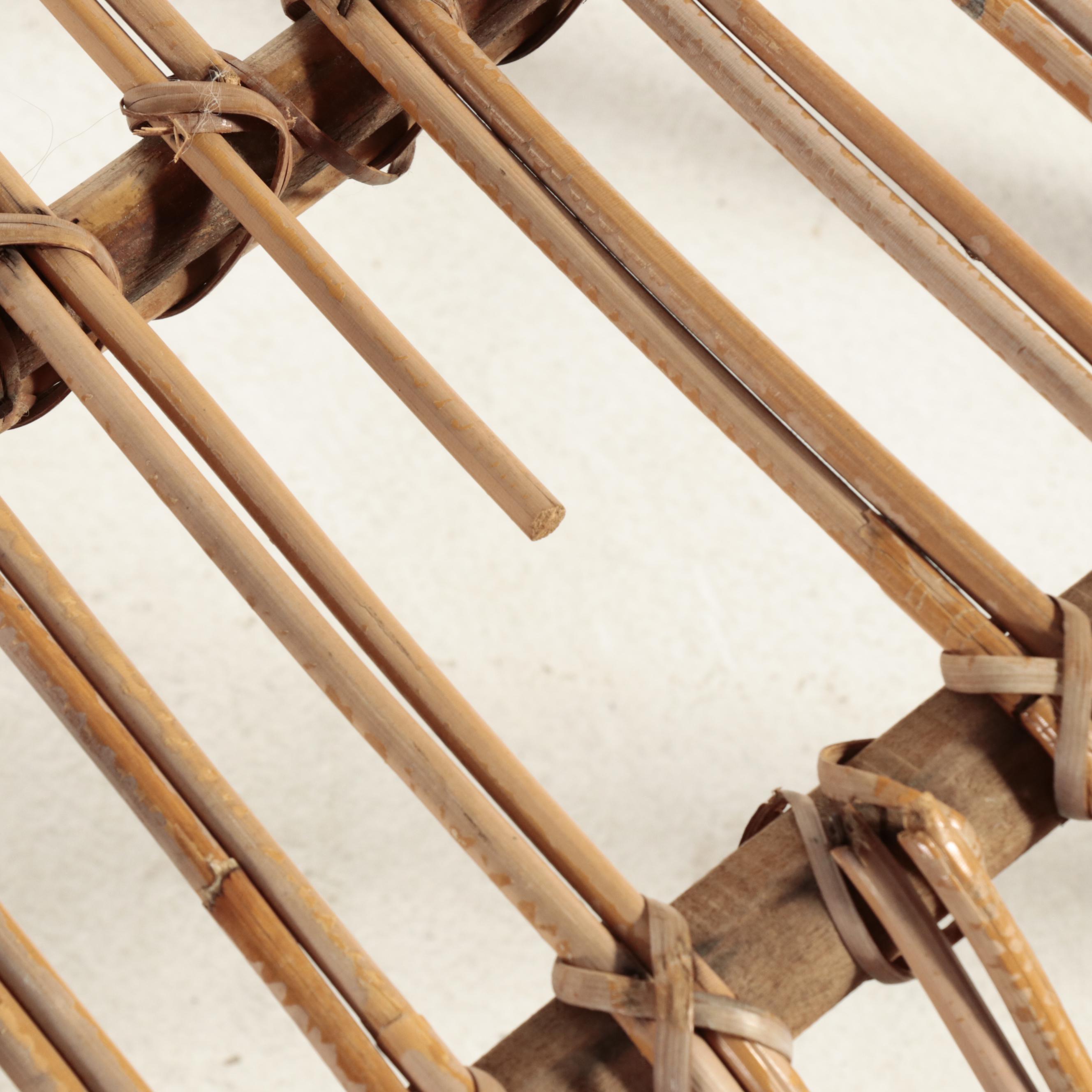 Pair of Mid Century Modern Bent Rattan Lounge Chairs, Manner of Rohé Noordwolde