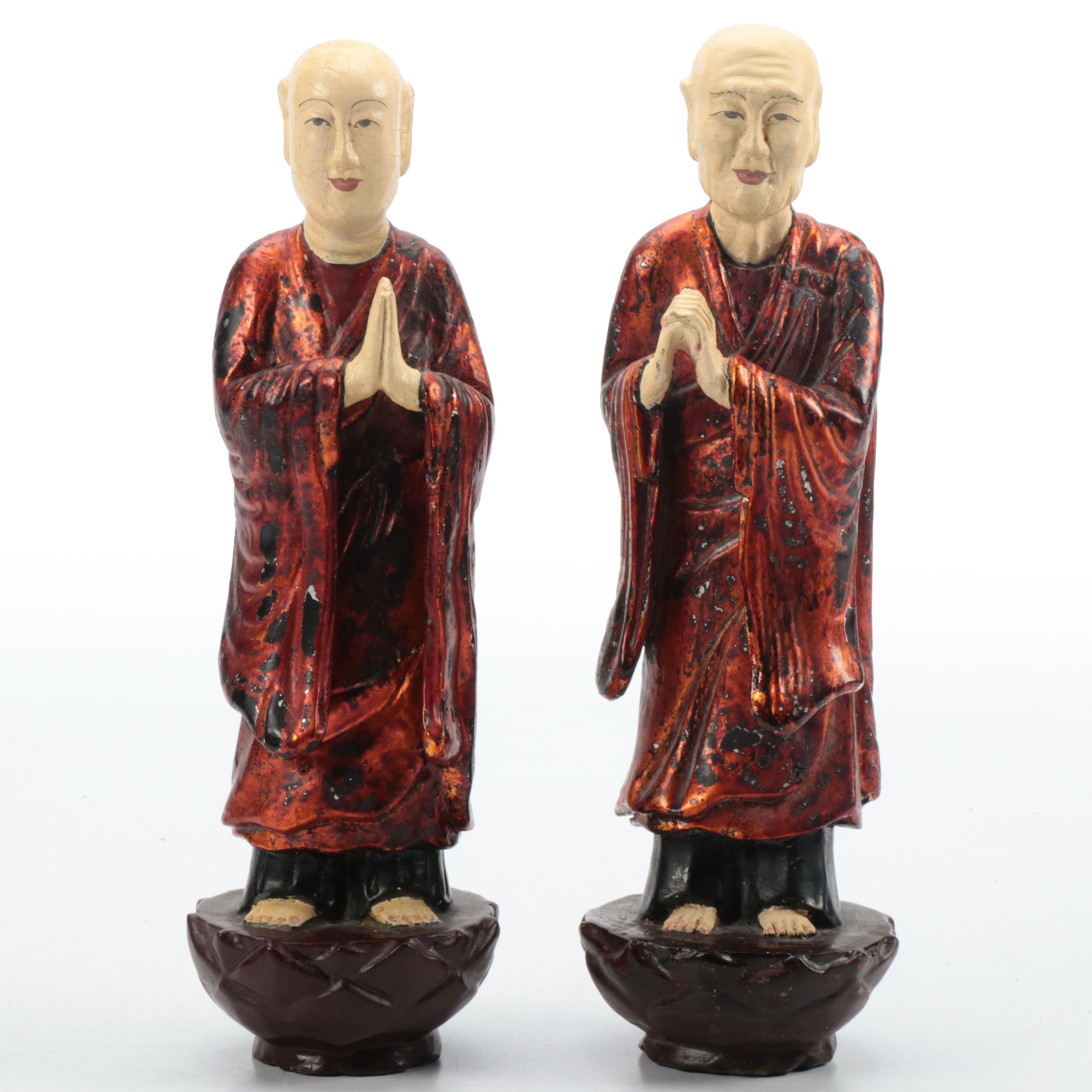 Painted Monk Figurines