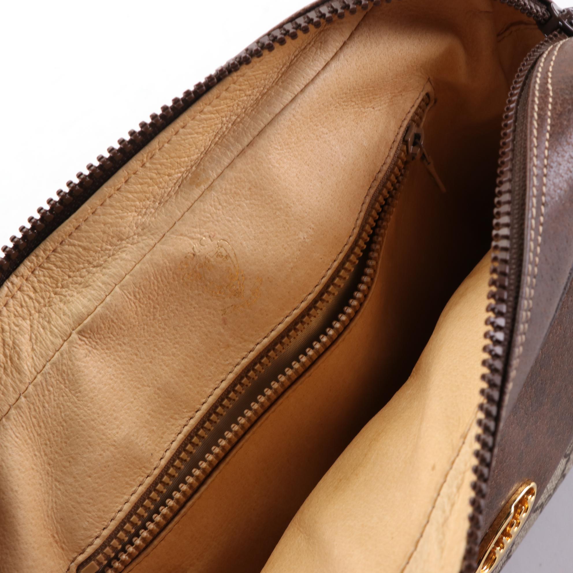 Gucci Crossbody Bag in GG Supreme Coated Canvas and Brown Leather Trim