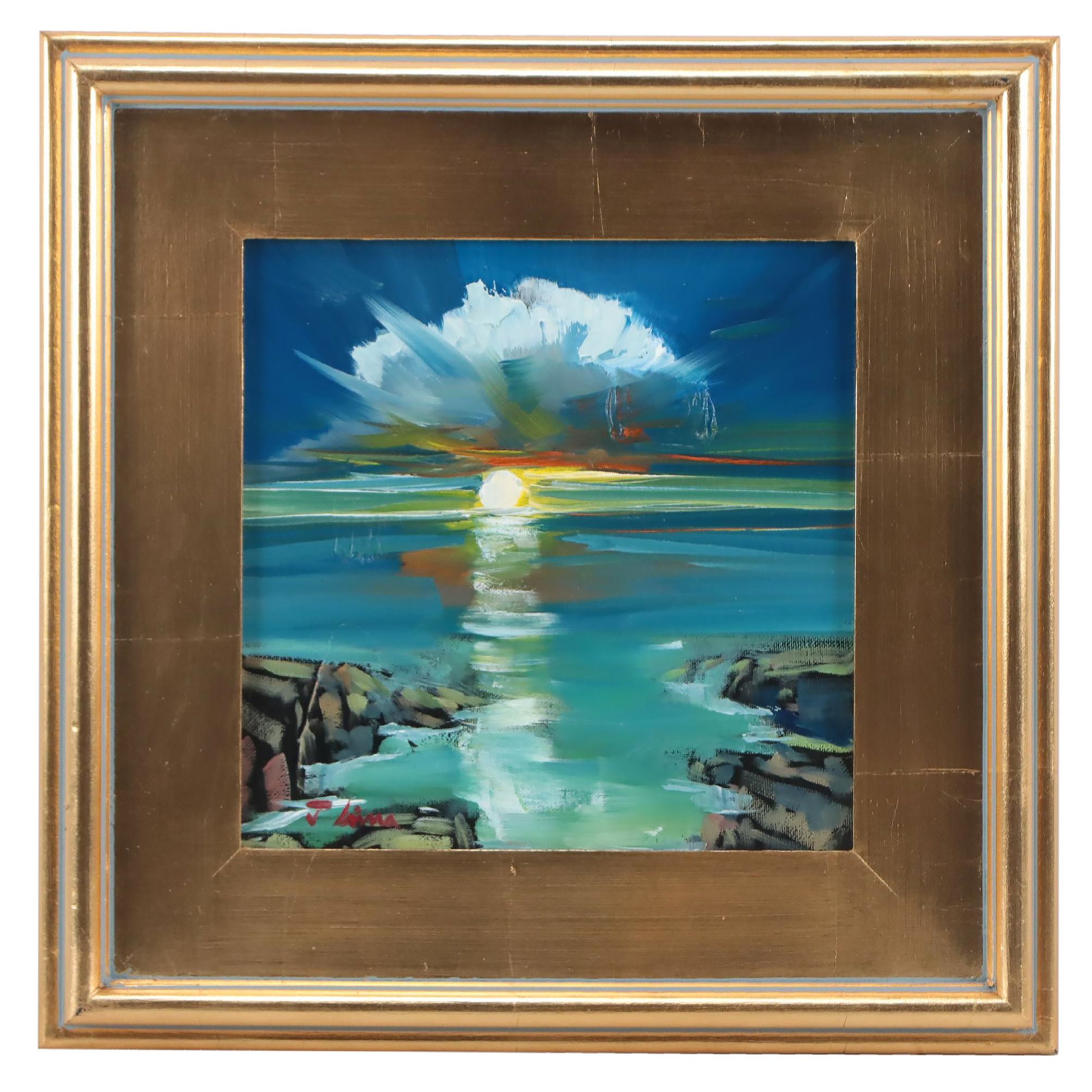 José M. Lima Seascape Oil Painting, 2023