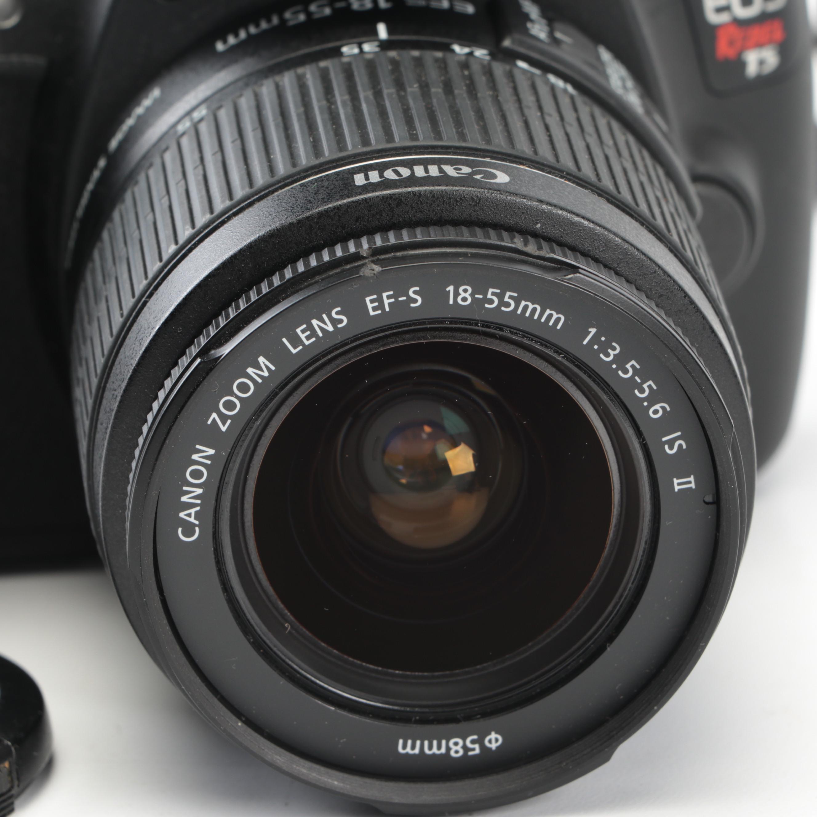 Canon EOS Rebel T5 Camera with Canon Speedlite Flash and More Accessories