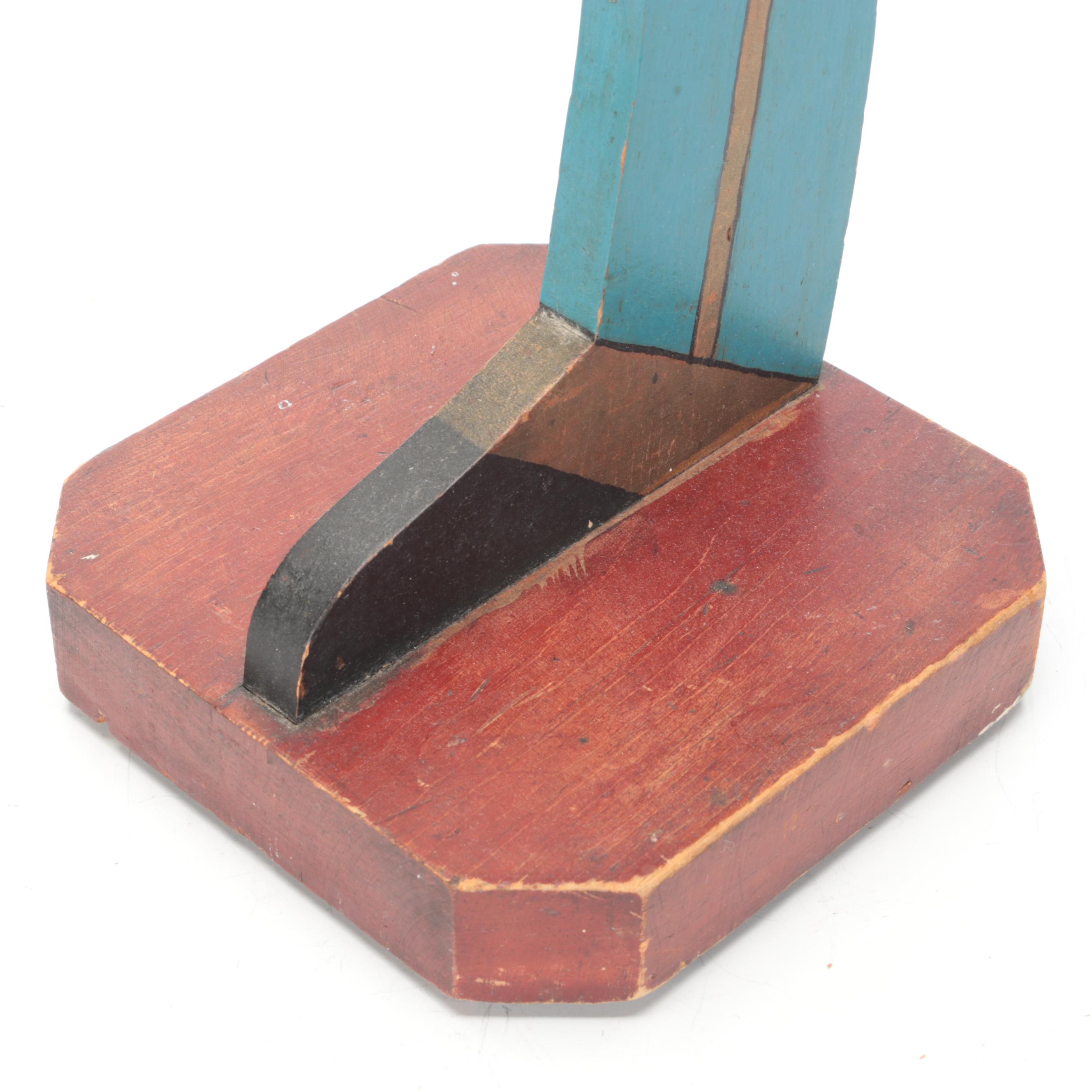 Hand-Painted Wooden Butler Ashtray