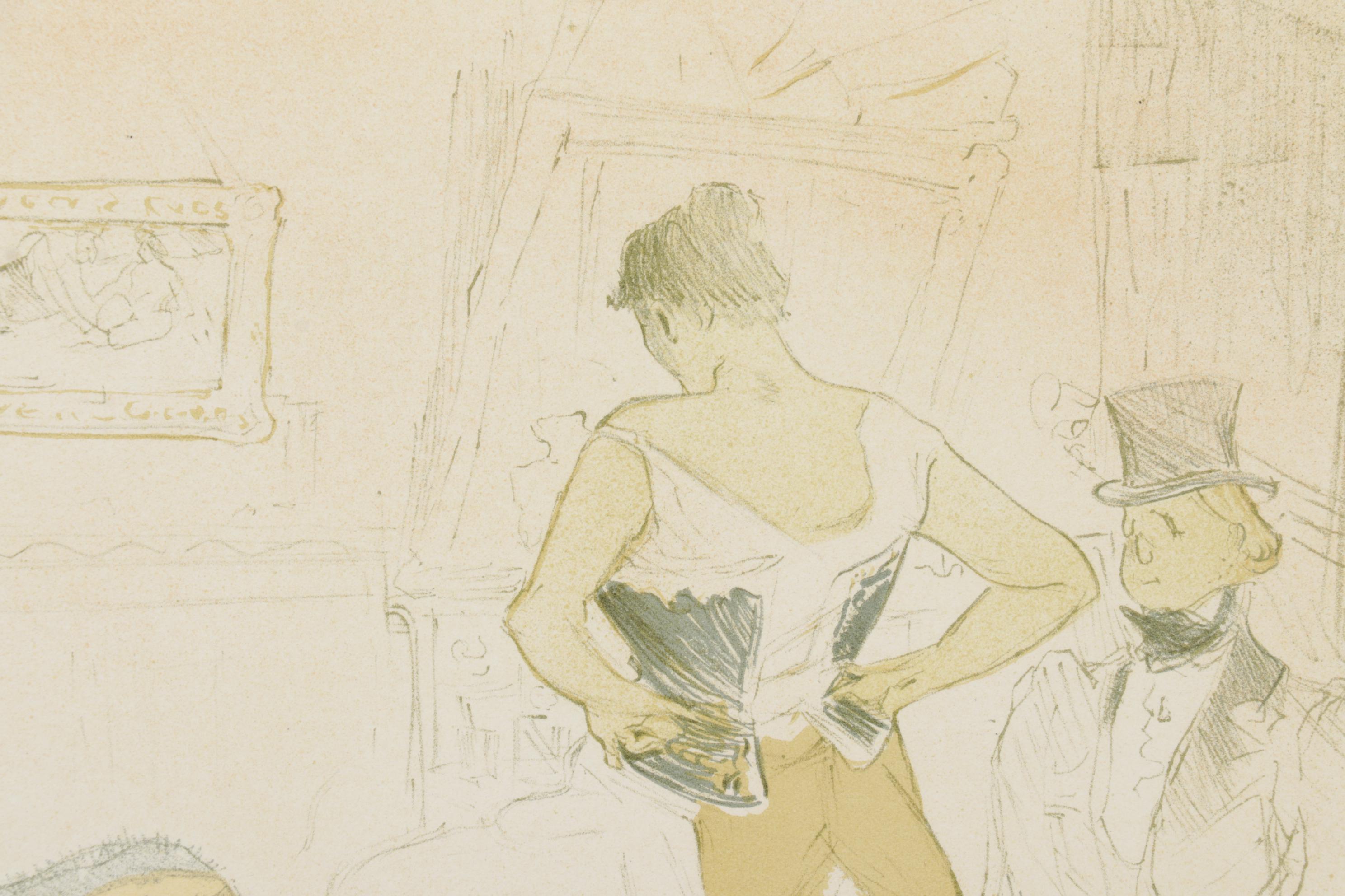 Color Lithograph After Toulouse-Lautrec "Conquest of Passage" From "Elles," 1952