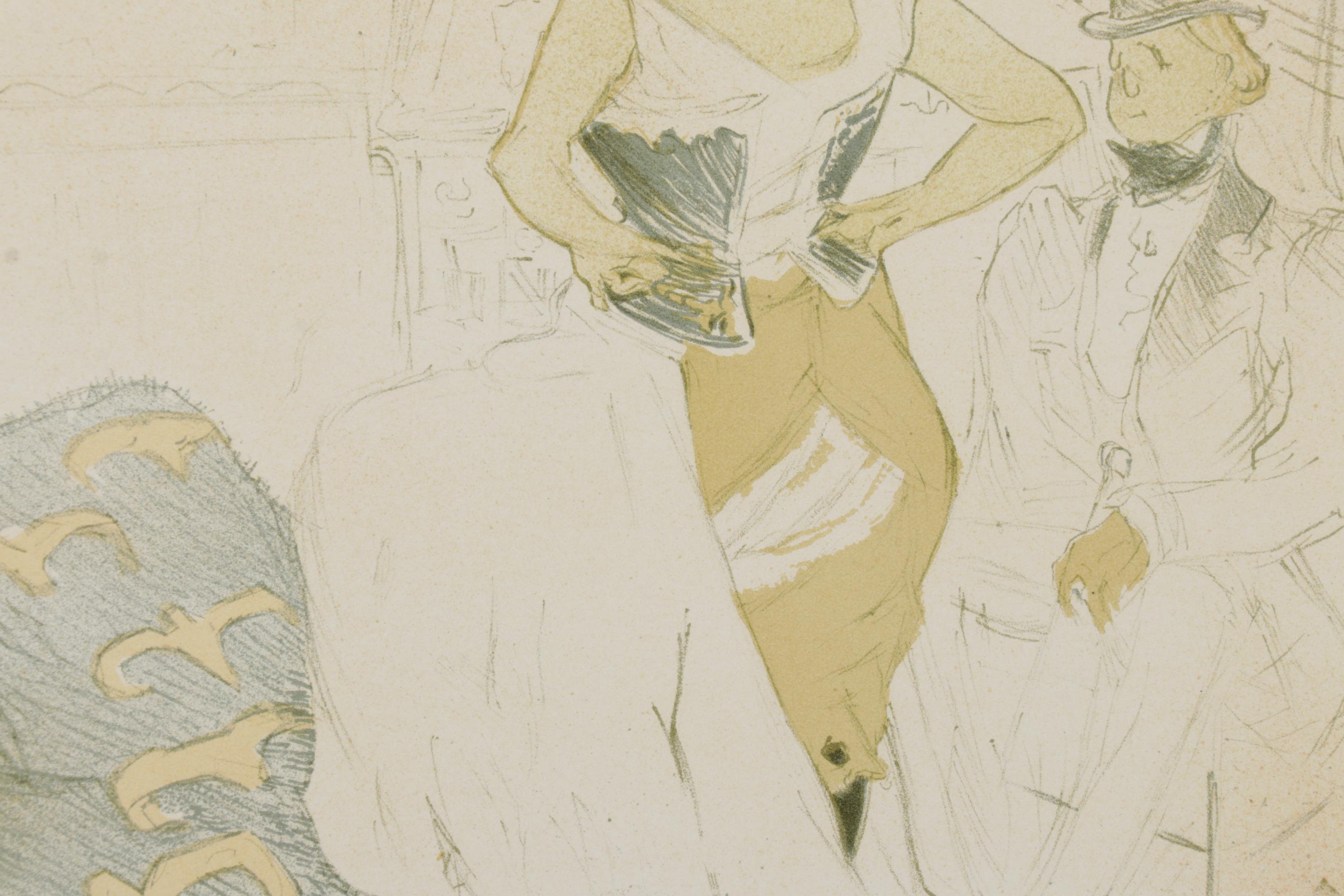 Color Lithograph After Toulouse-Lautrec "Conquest of Passage" From "Elles," 1952