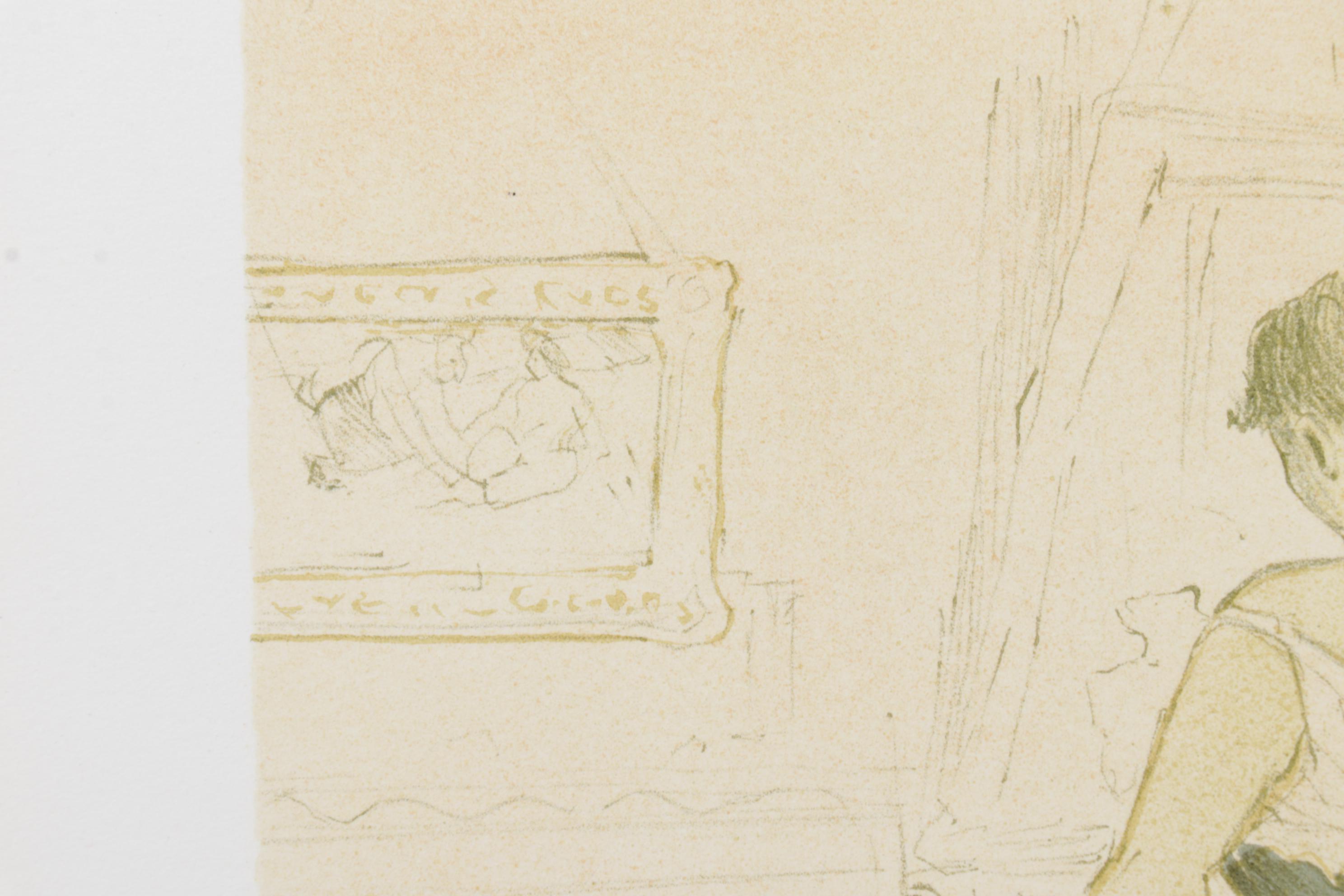 Color Lithograph After Toulouse-Lautrec "Conquest of Passage" From "Elles," 1952