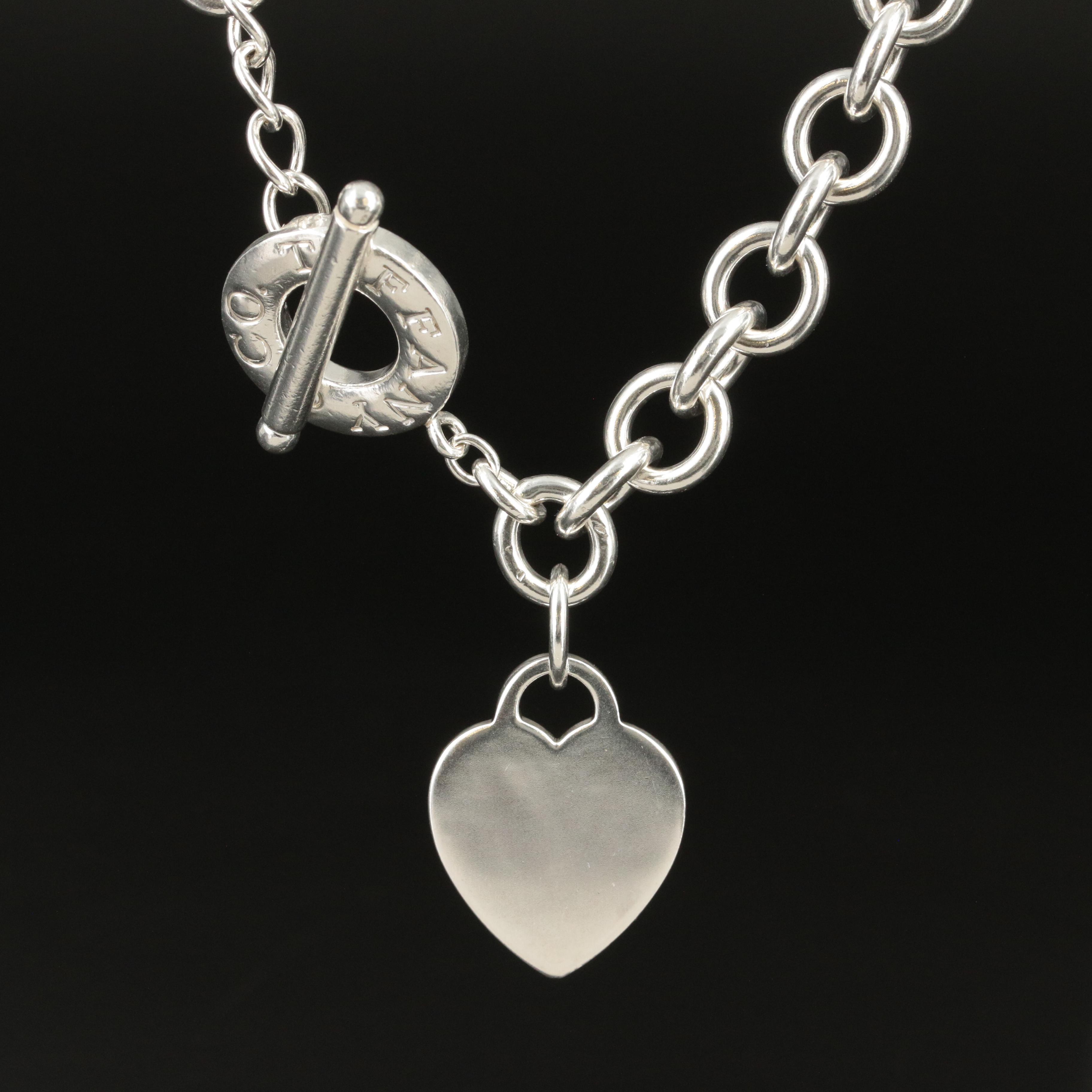 Tiffany & Co. Sterling Heart Tag Toggle Necklace