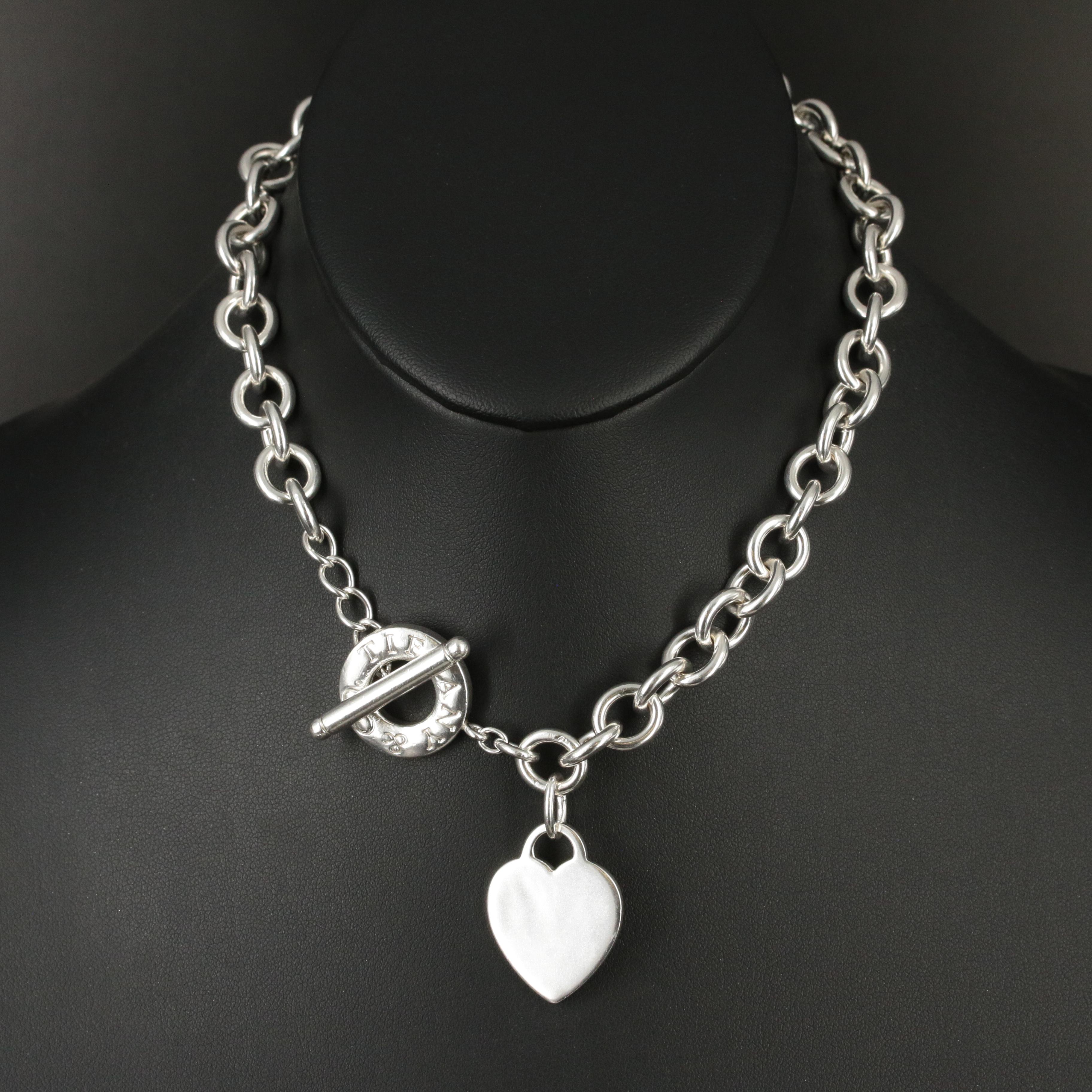 Tiffany & Co. Sterling Heart Tag Toggle Necklace