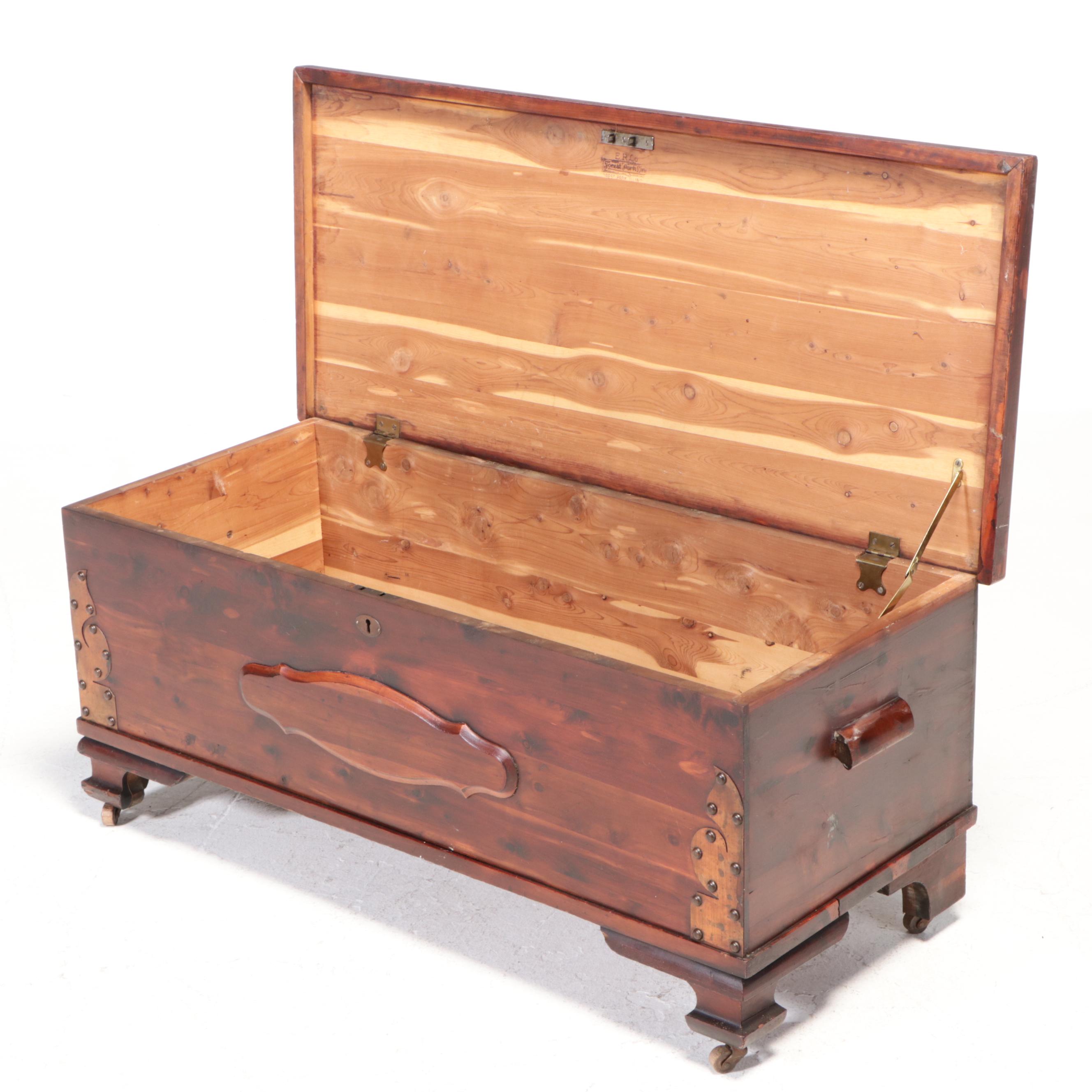 Edward Roos Company "Forest Park Line" Copper-Mounted Cedar Chest, circa 1930