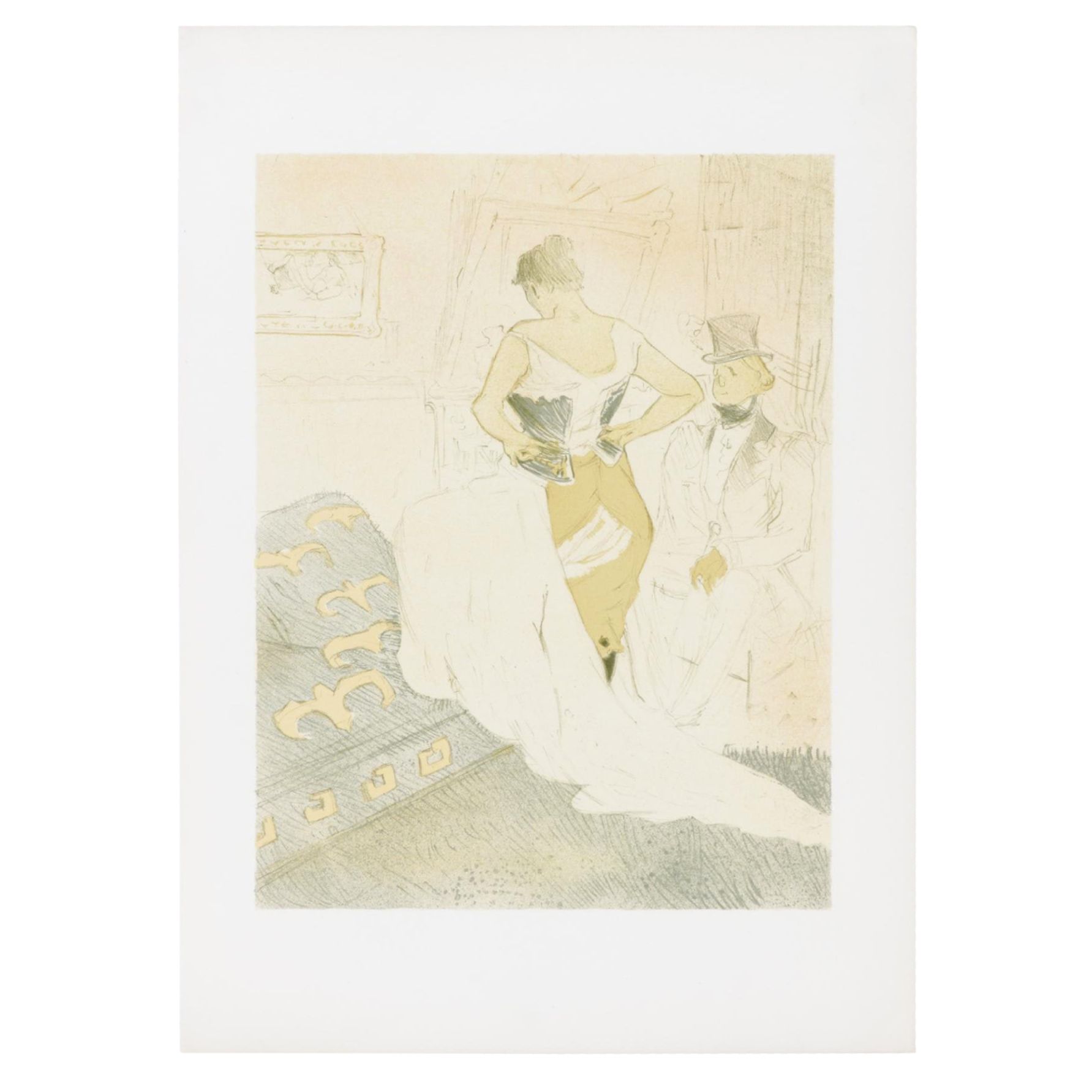 Color Lithograph After Toulouse-Lautrec "Conquest of Passage" From "Elles," 1952