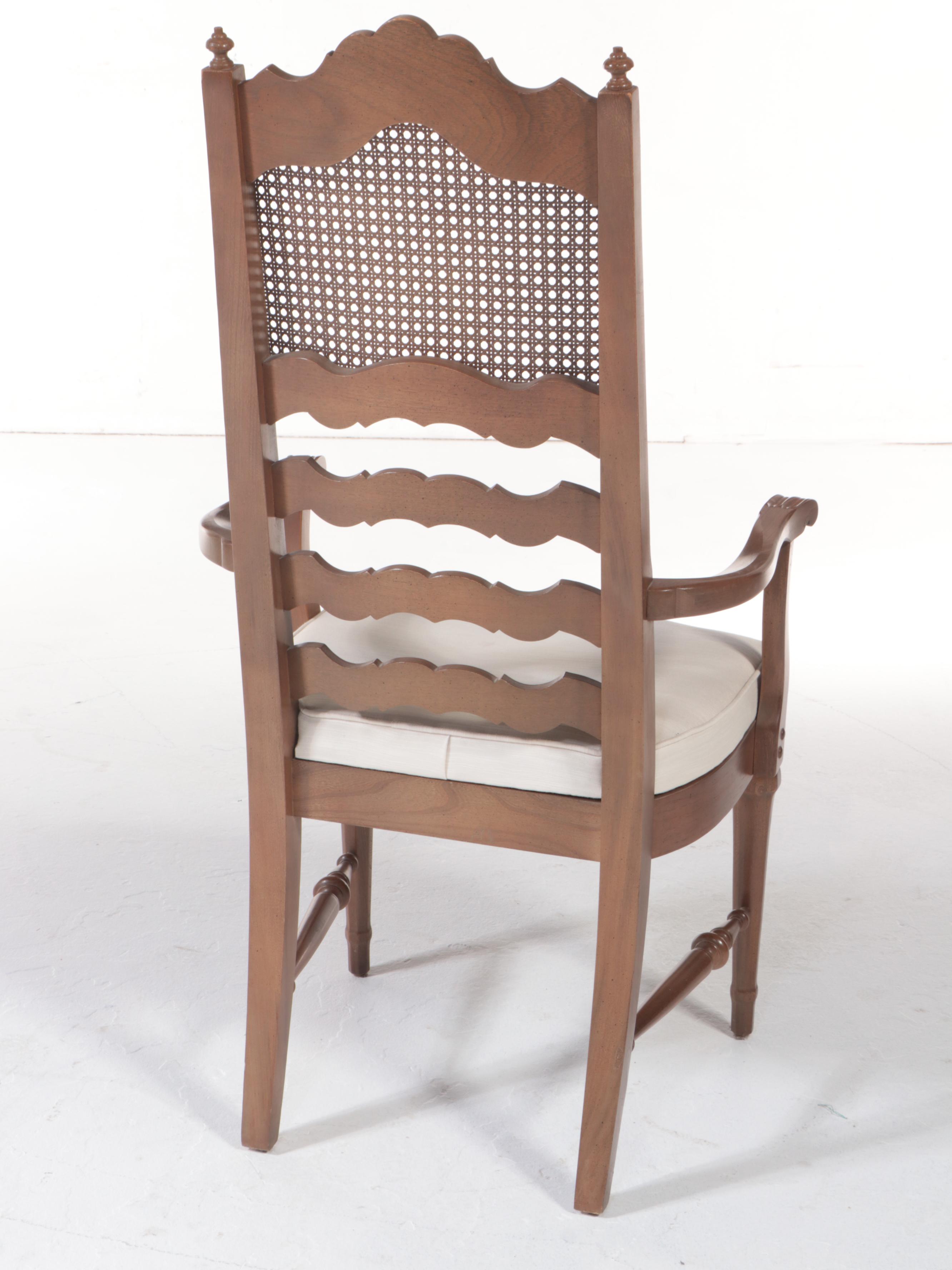 Four-Piece Blowing Rock Chair Co. French Provincial Style Pecan Dining Chairs