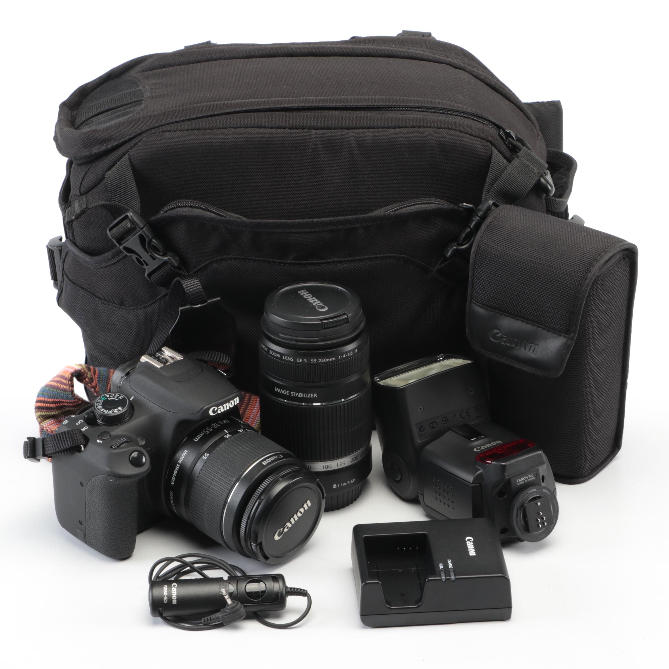 Canon EOS Rebel T5 Camera with Canon Speedlite Flash and More Accessories
