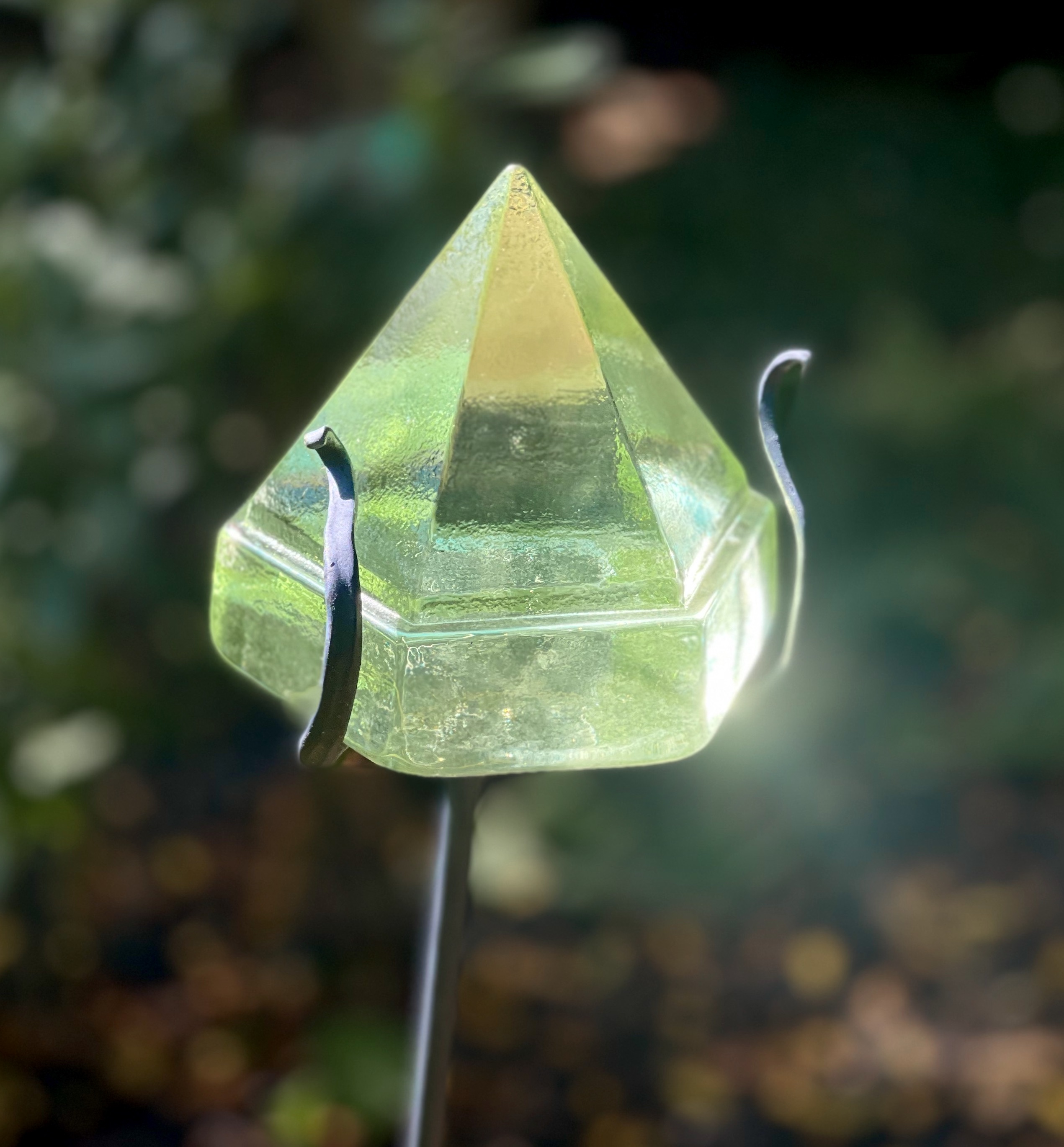 Five Replica Green Glass Ship Deck Light Prisms Garden Décor