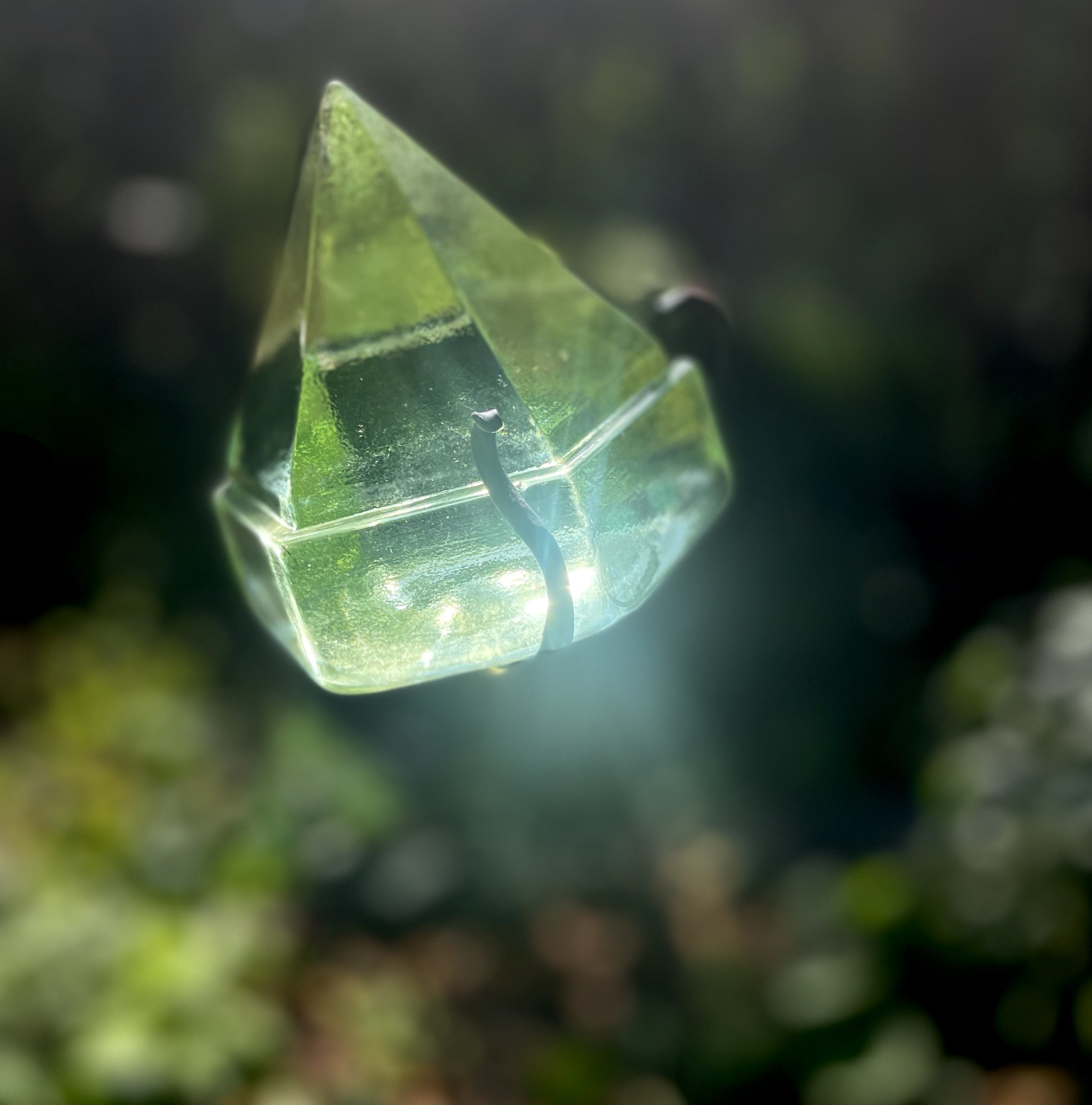 Five Replica Green Glass Ship Deck Light Prisms Garden Décor