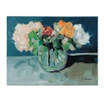 José Lima Floral Still Life Oil Painting, 2023