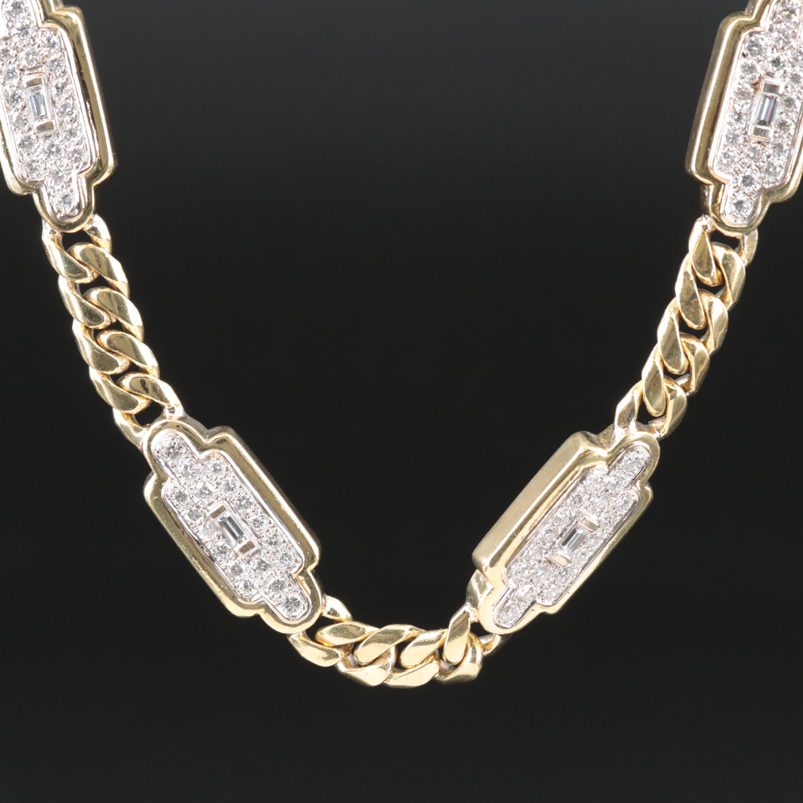 18K 6.07 CTW Diamond Station Necklace