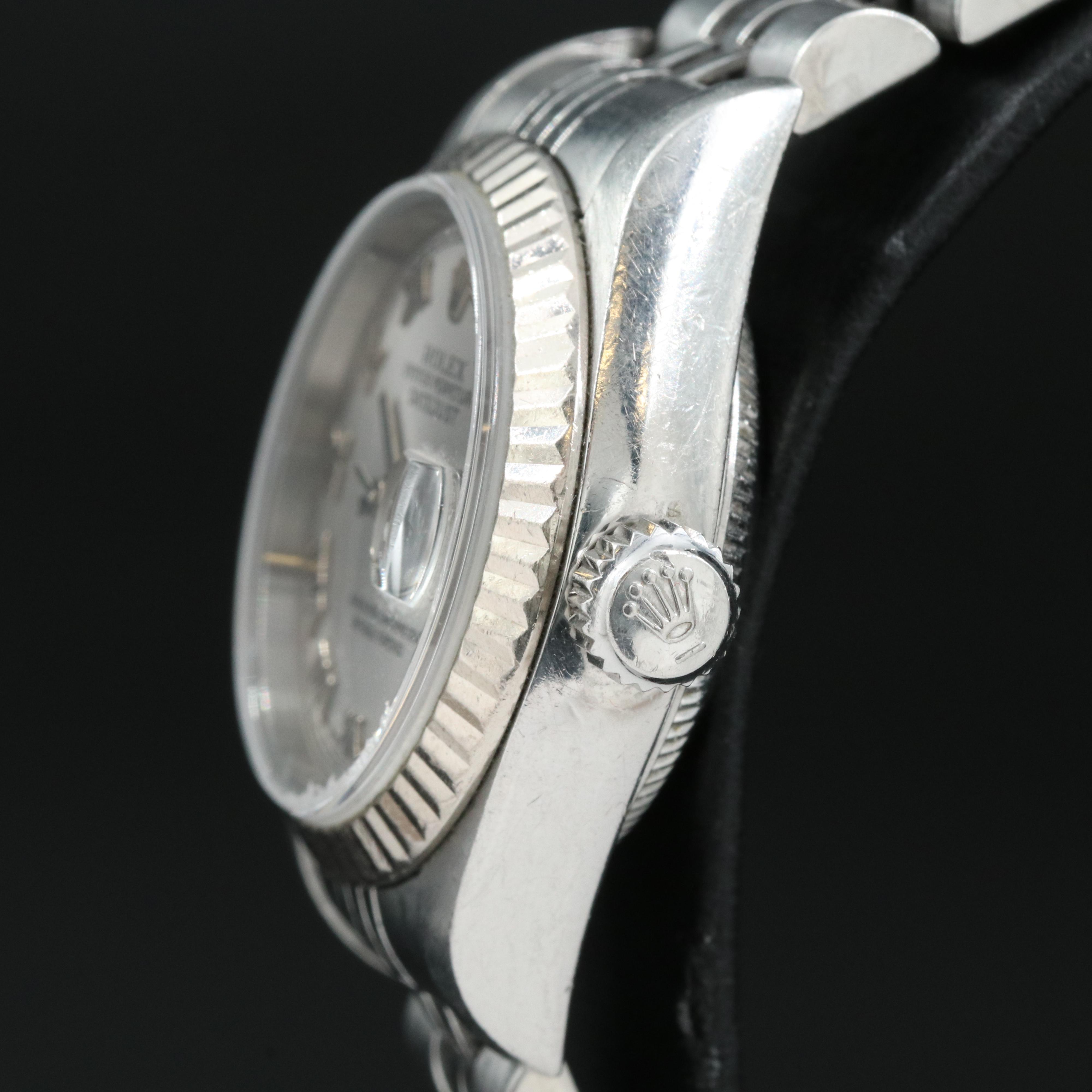2001 Rolex Rhodium Roman Dial Datejust Watch