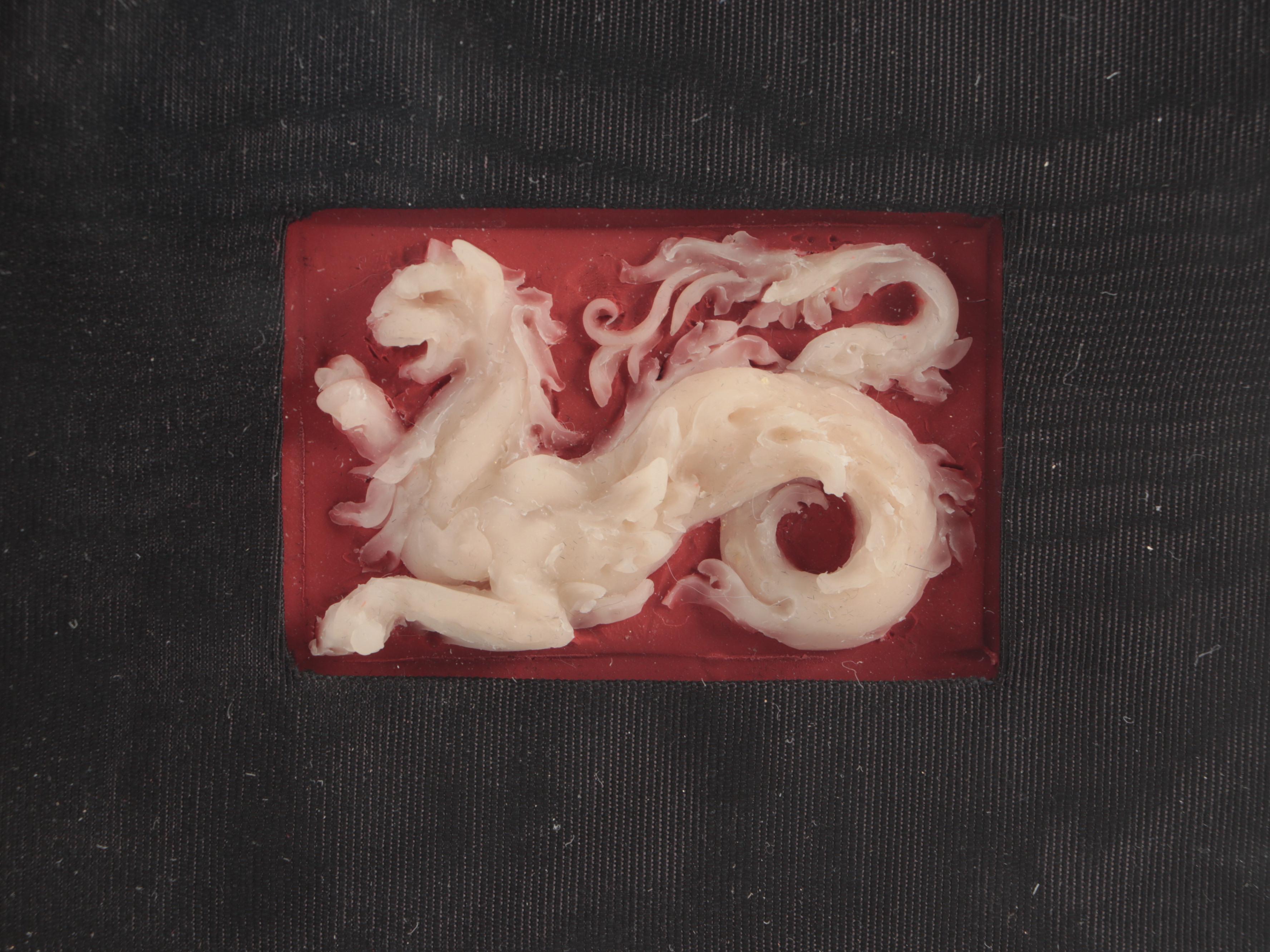 Campbell Paxton for Miller Gallery Framed Wax Mythical Dragon Plaque