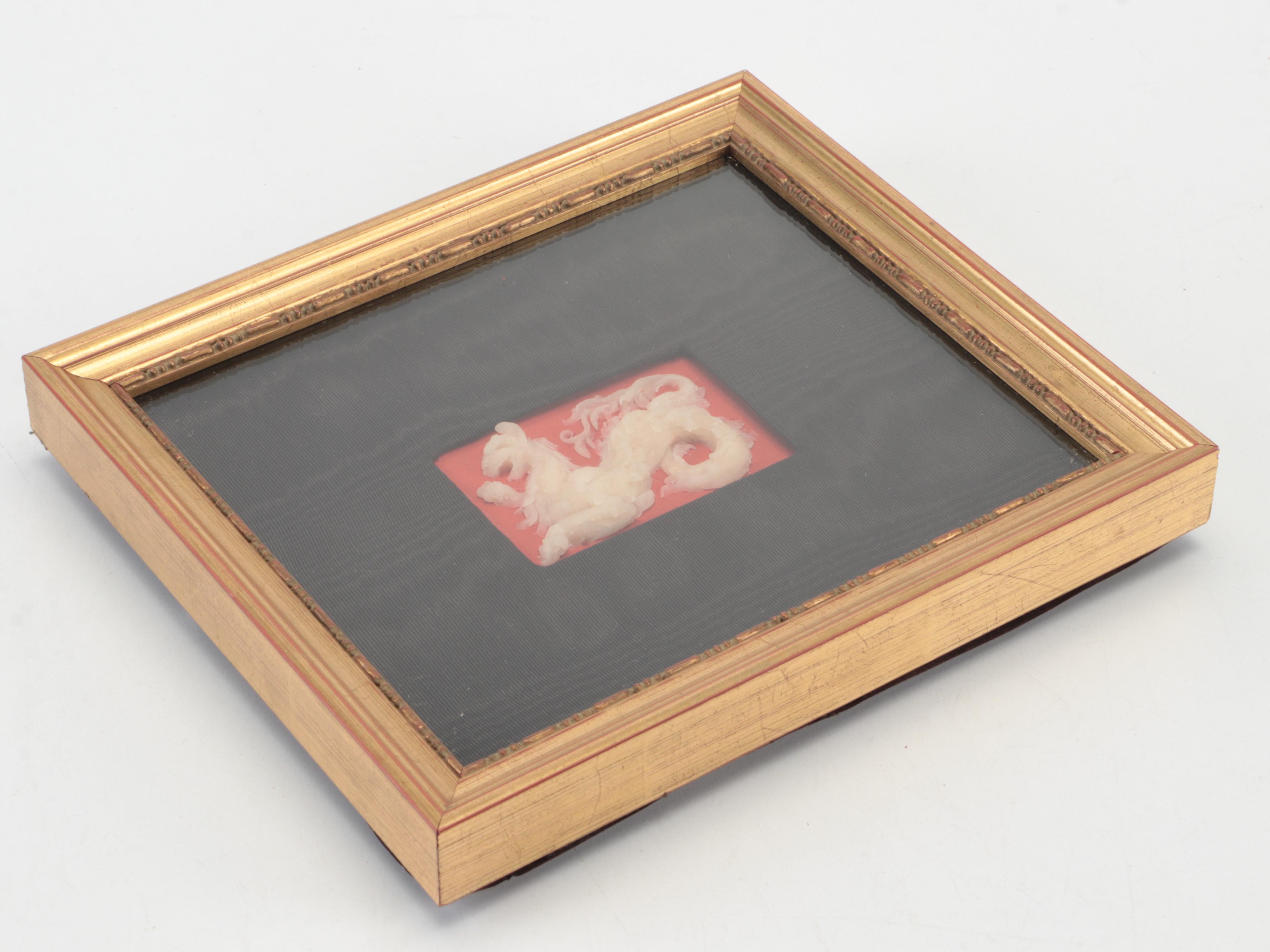 Campbell Paxton for Miller Gallery Framed Wax Mythical Dragon Plaque