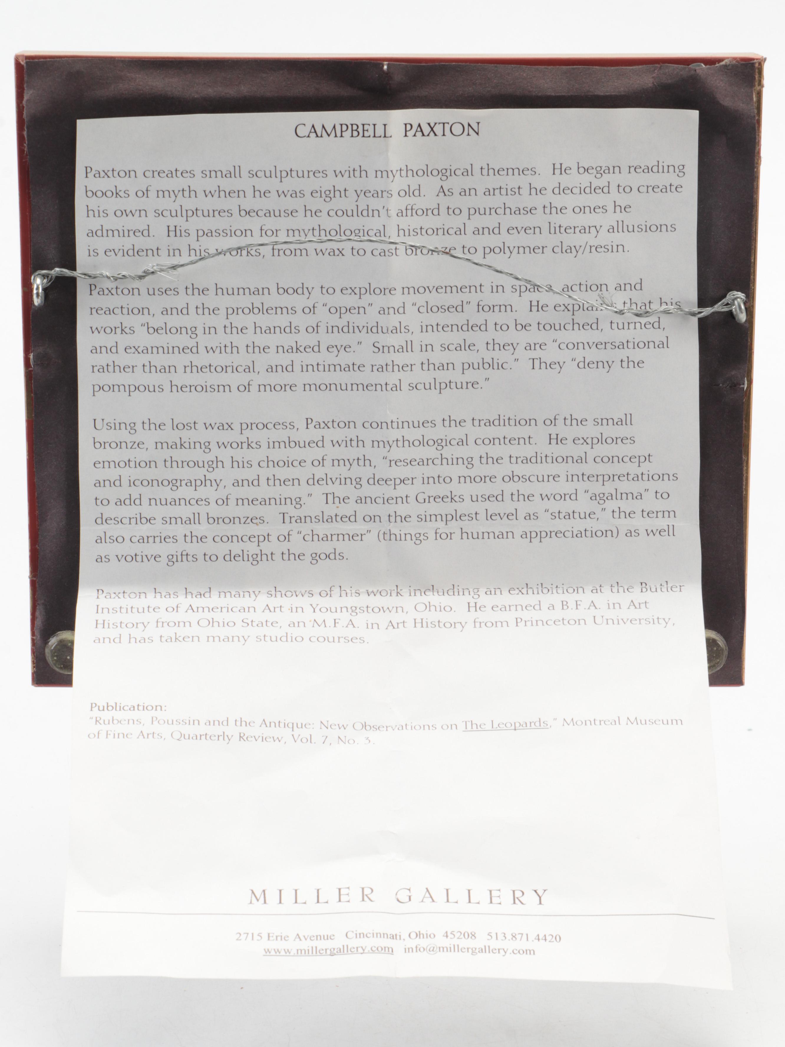 Campbell Paxton for Miller Gallery Framed Wax Mythical Dragon Plaque