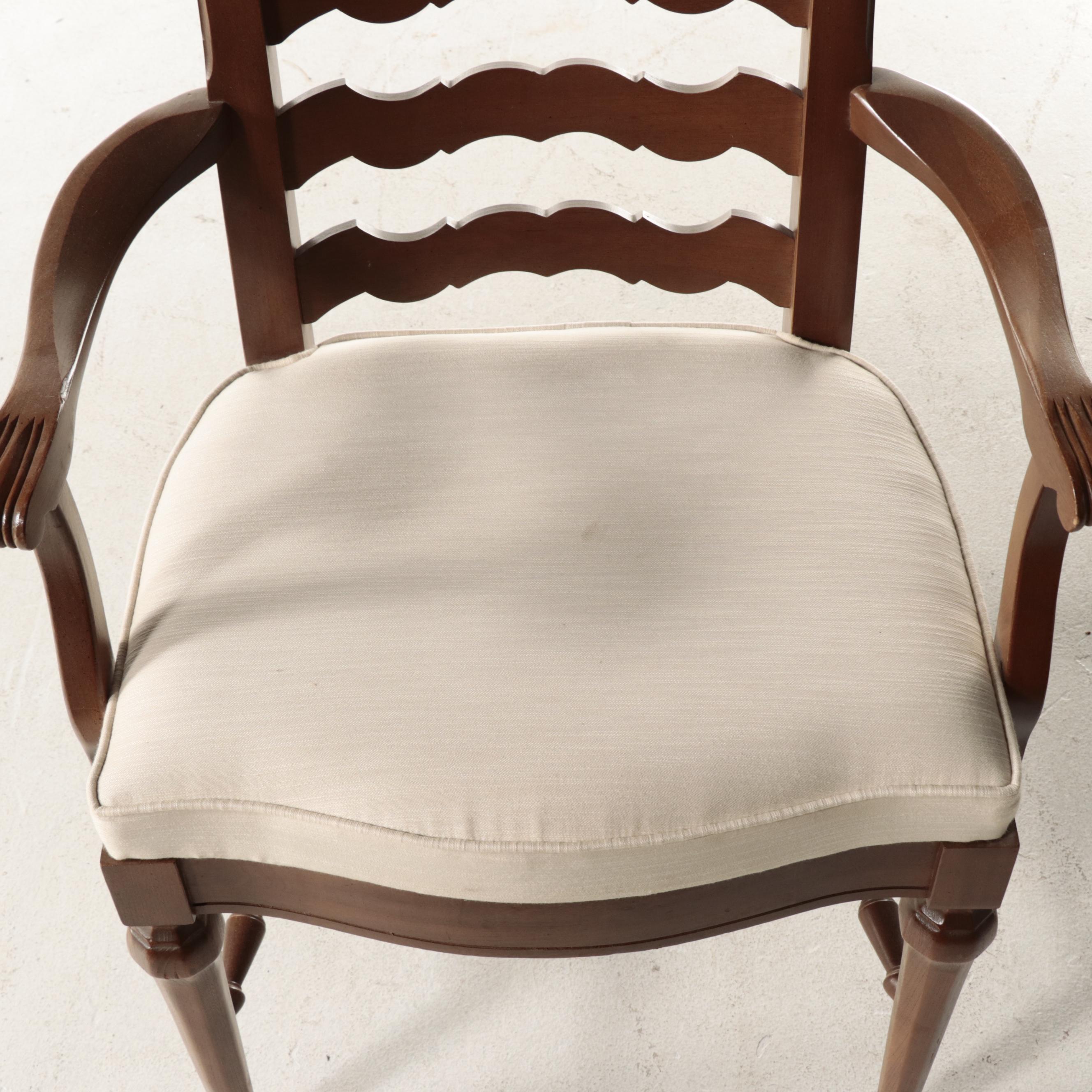 Four-Piece Blowing Rock Chair Co. French Provincial Style Pecan Dining Chairs