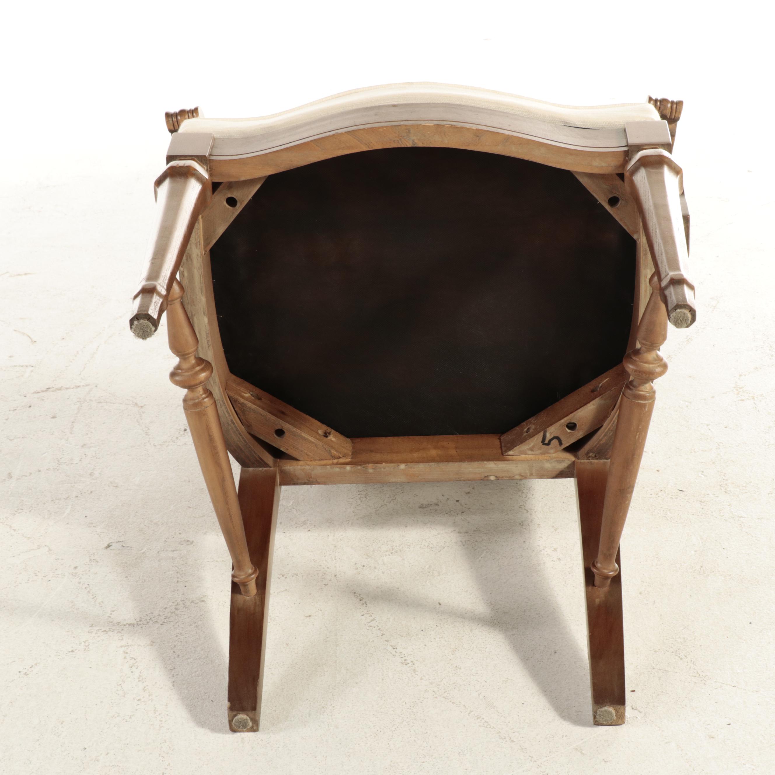 Four-Piece Blowing Rock Chair Co. French Provincial Style Pecan Dining Chairs