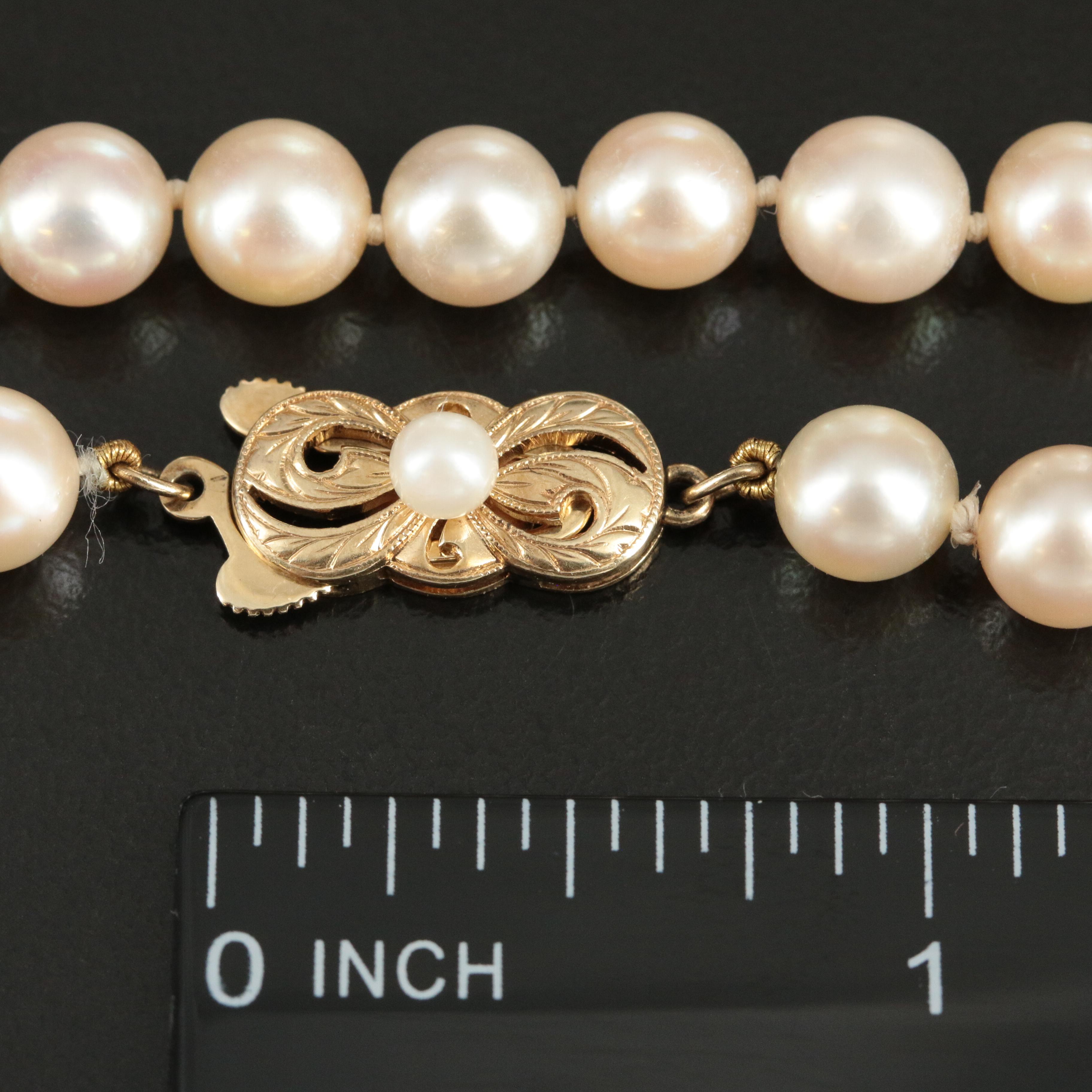 Mikimoto Pearl Necklace with 14K Clasp