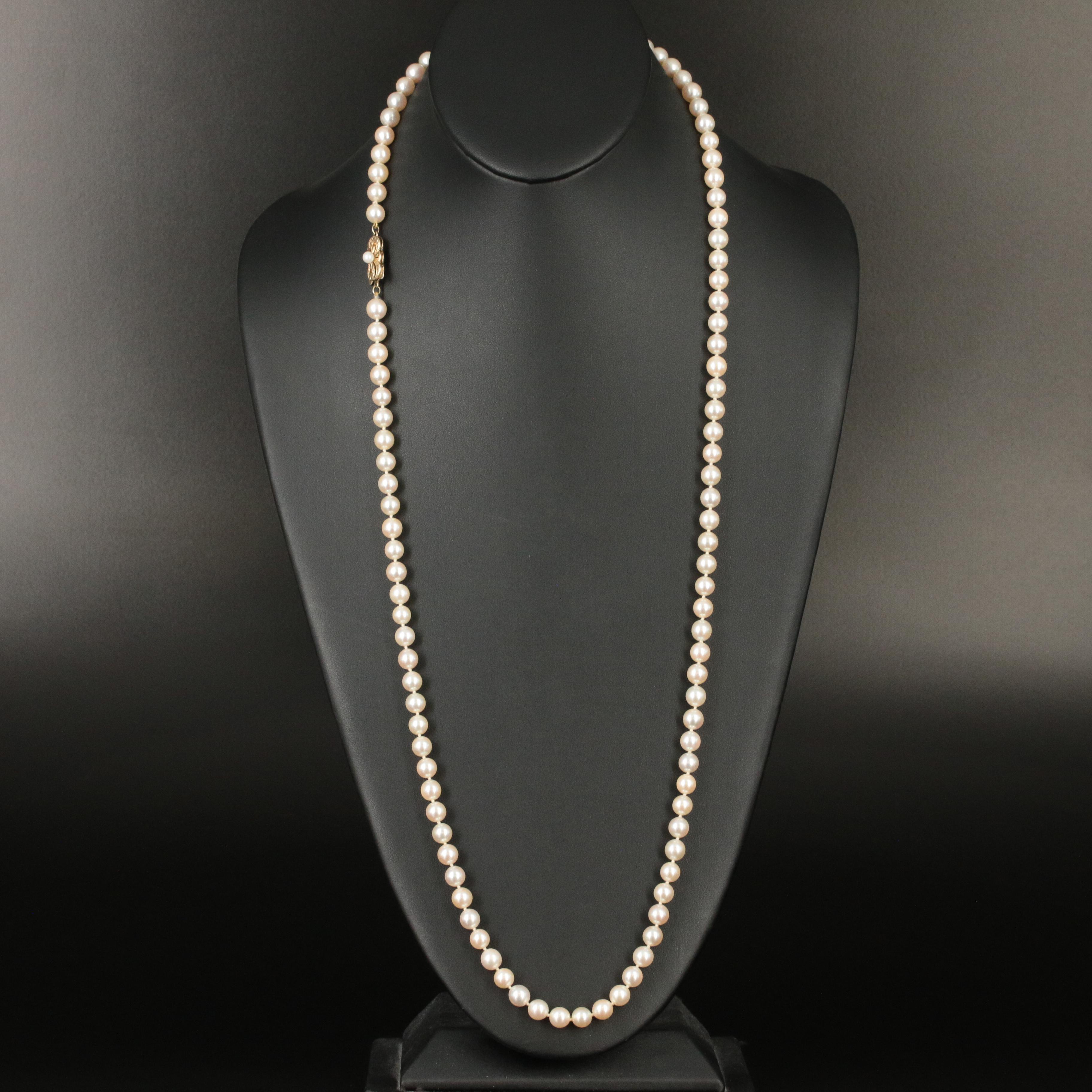 Mikimoto Pearl Necklace with 14K Clasp