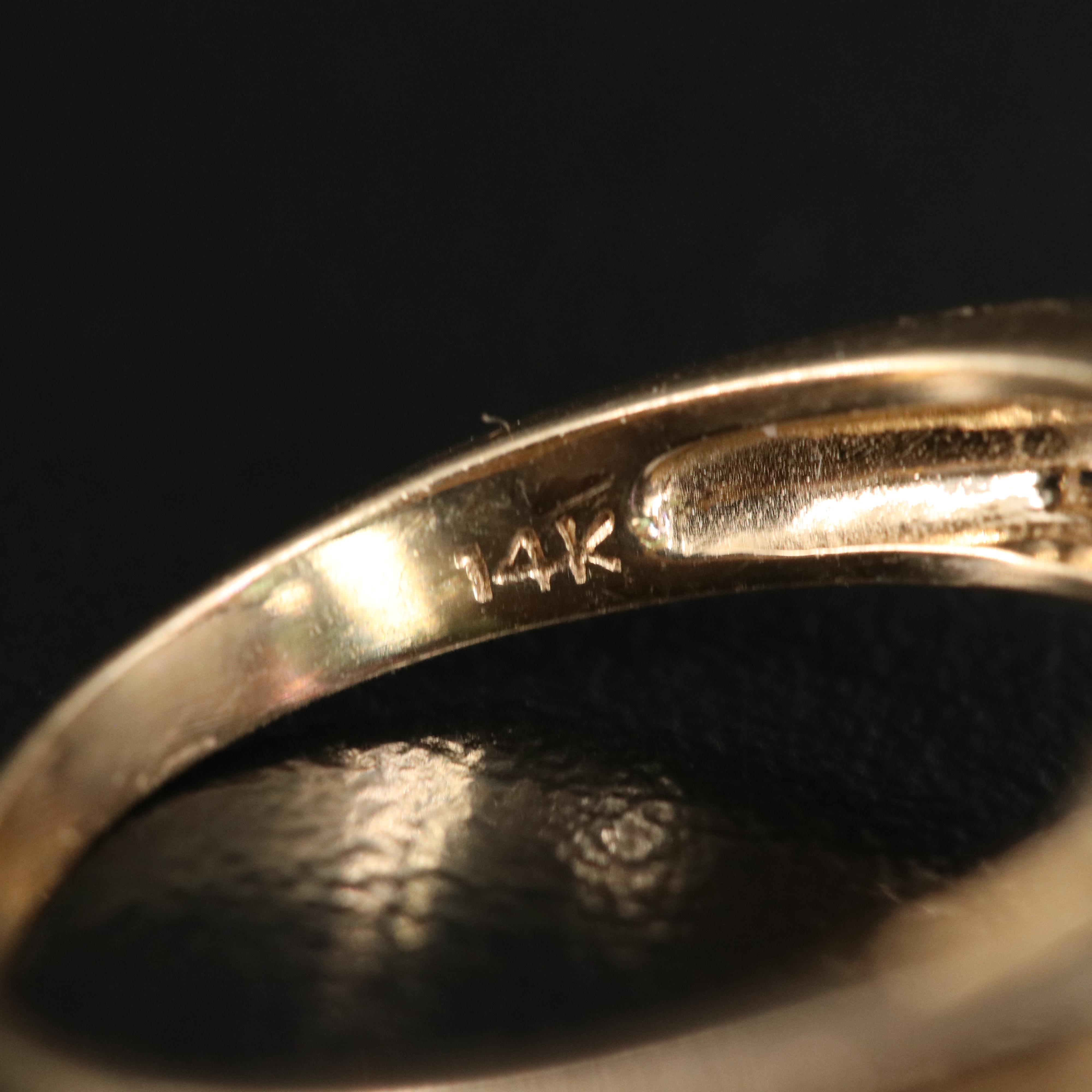 14K Amethyst and Emerald Ring