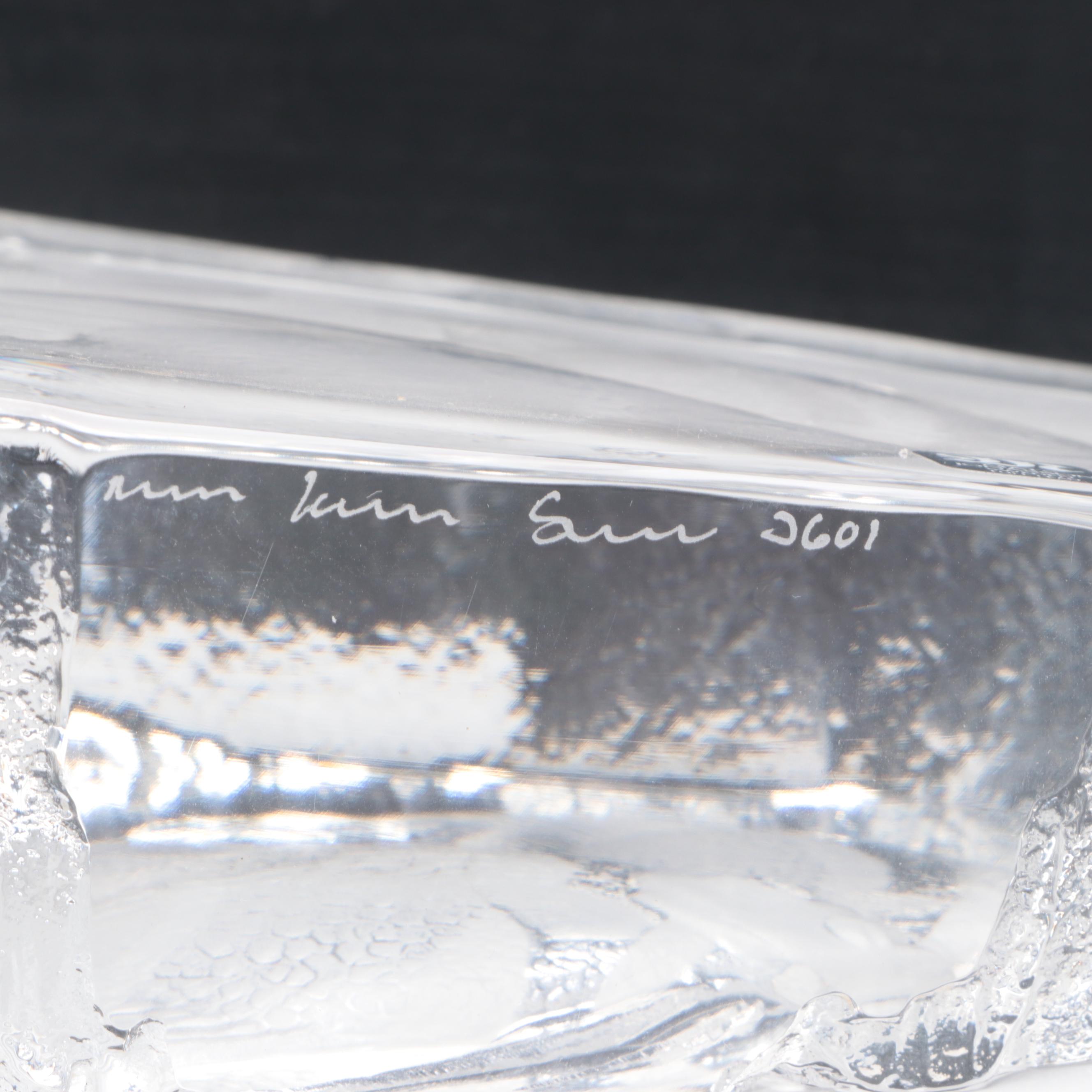 Mats Jonasson Glass Block Angel Fish and Other Aquatic Glass Figurines