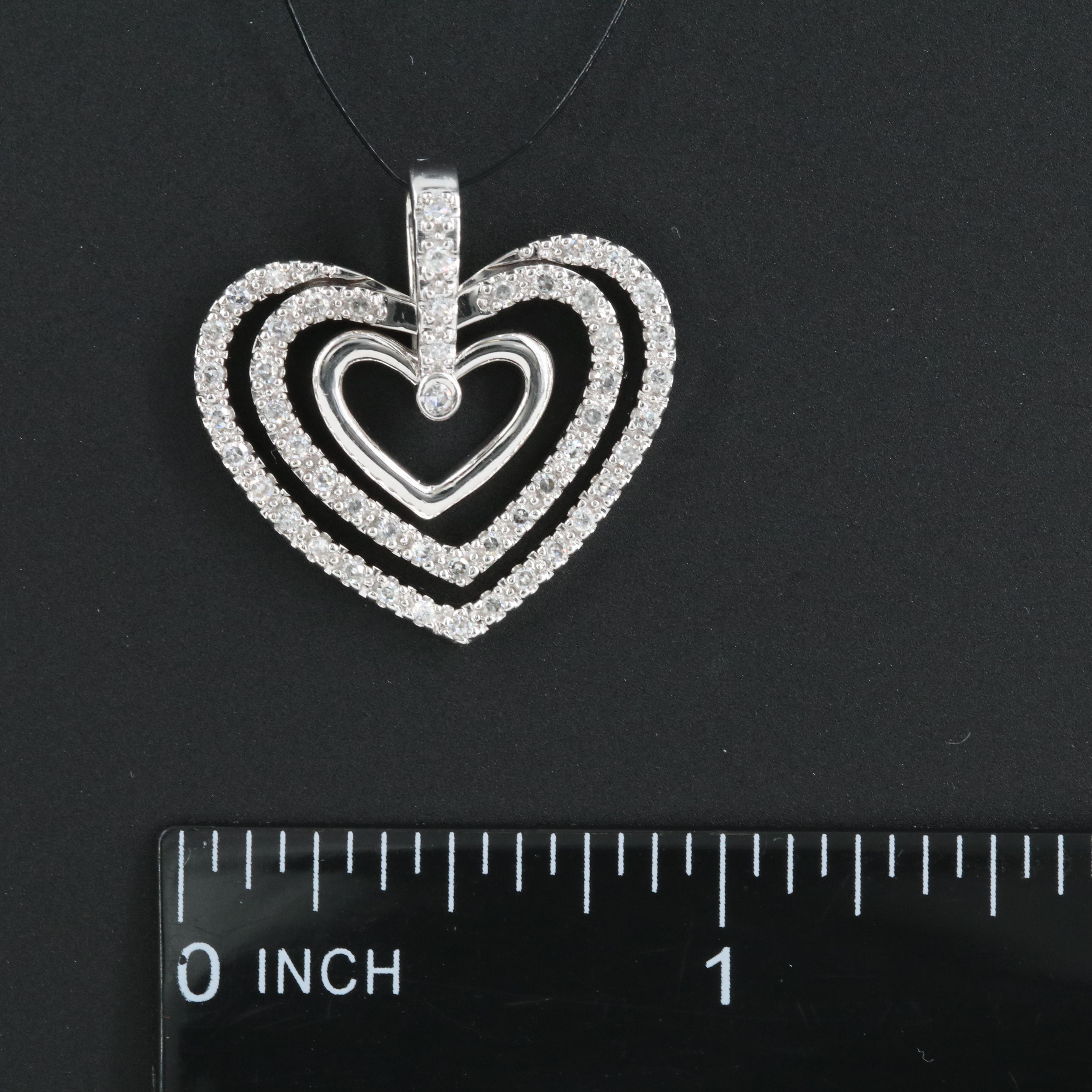 14K 0.25 CTW Diamond Concentric Heart Pendant