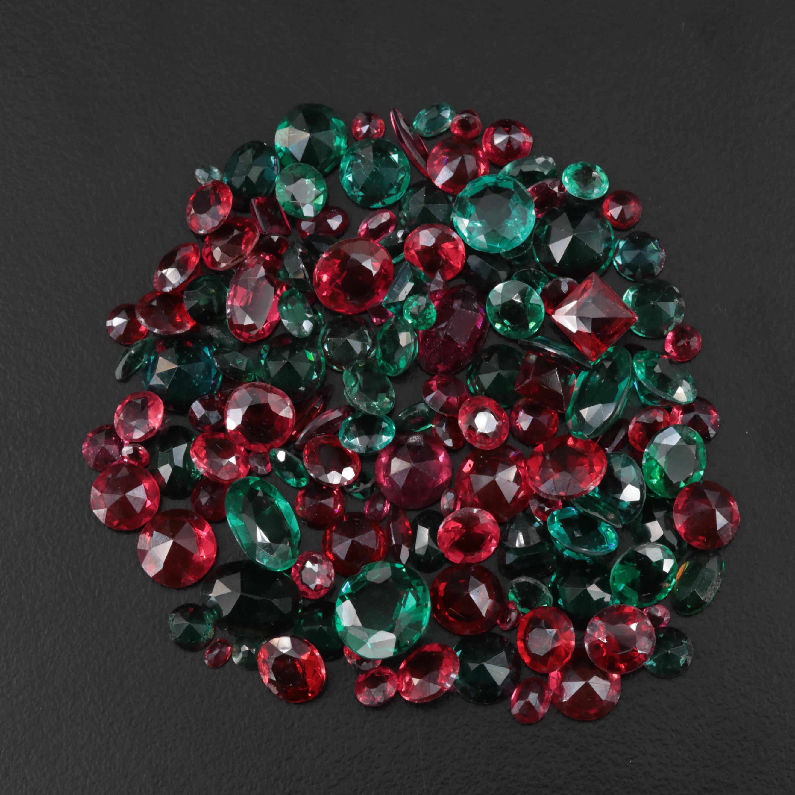 Loose 108.60 CTW Garnet and Glass Doublets