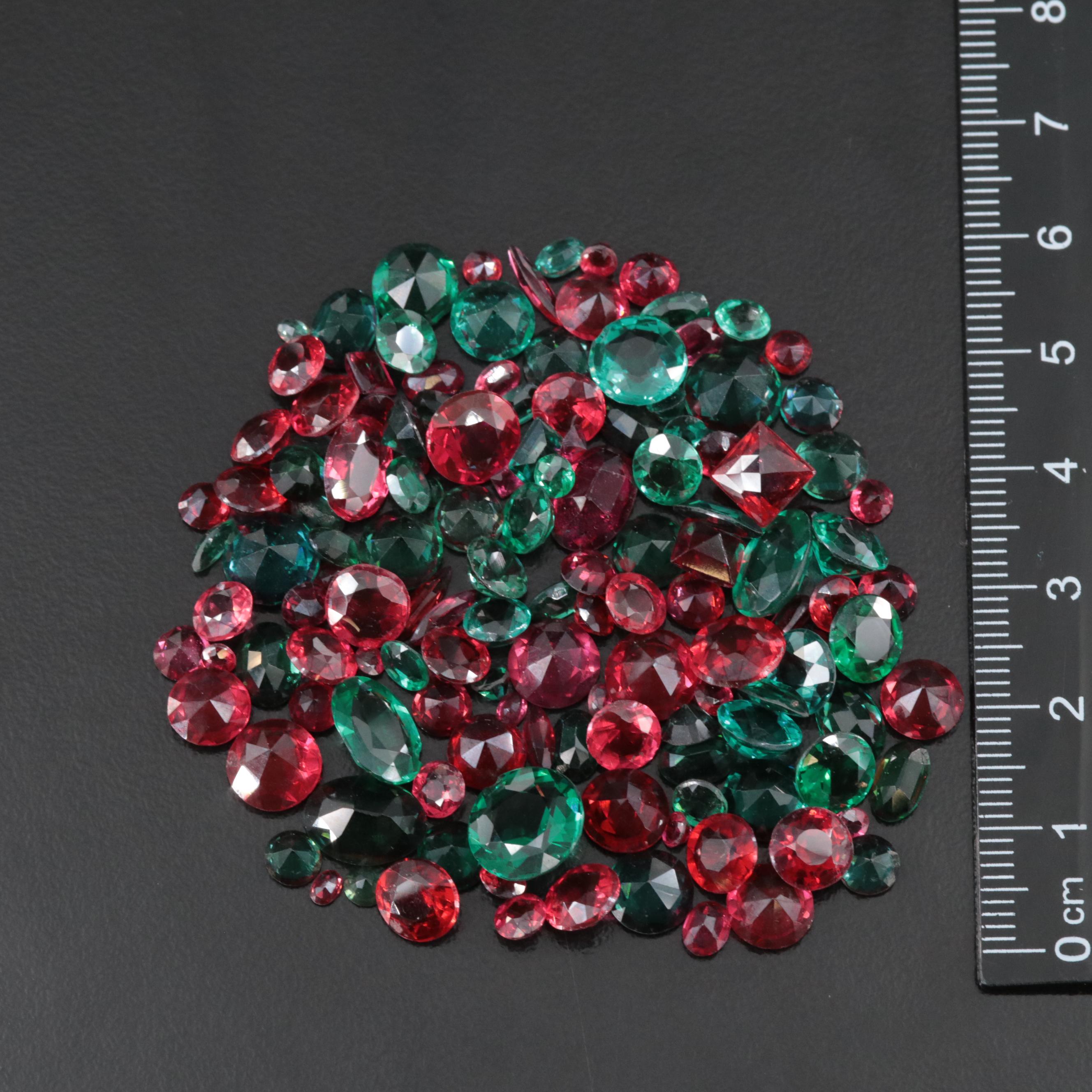 Loose 108.60 CTW Garnet and Glass Doublets