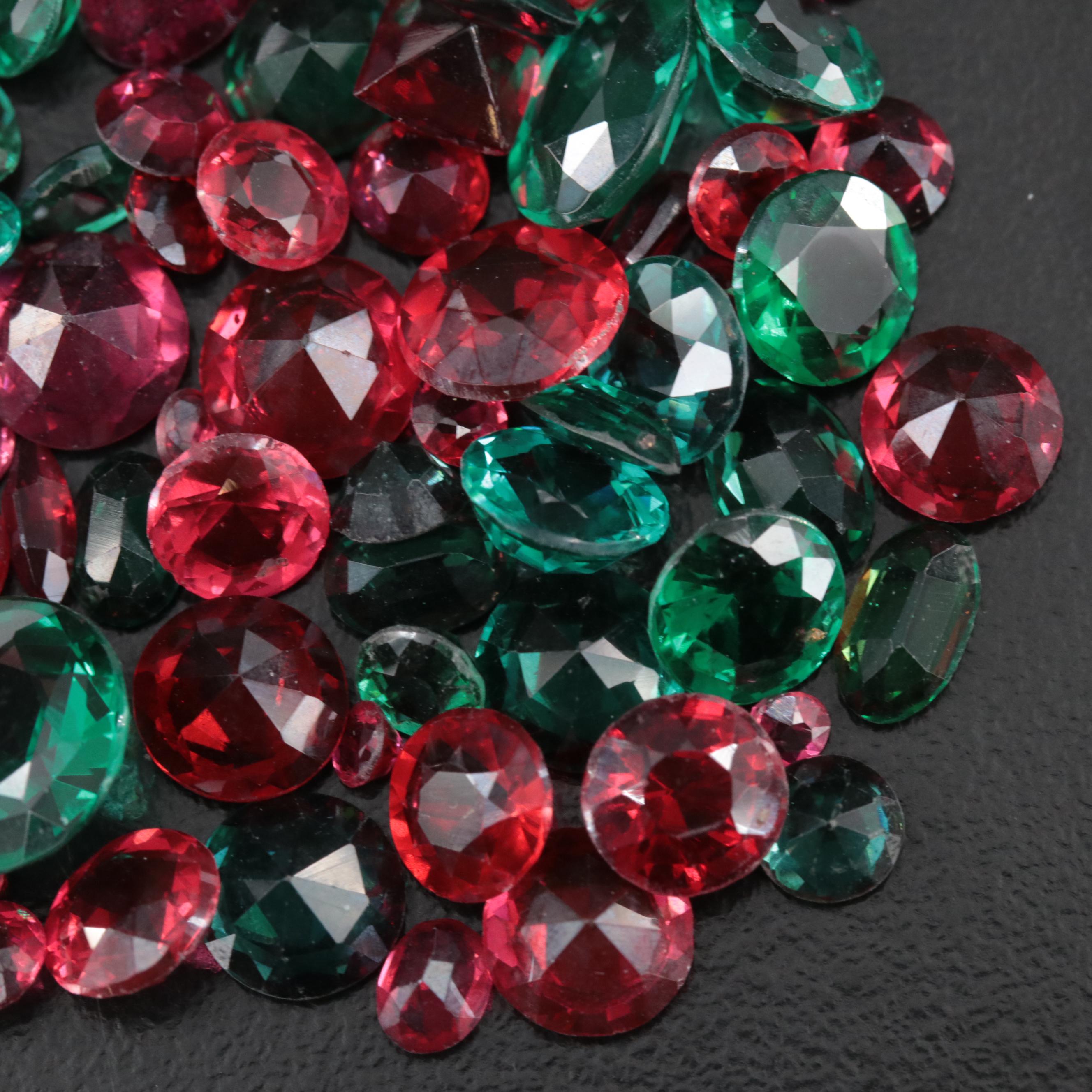 Loose 108.60 CTW Garnet and Glass Doublets