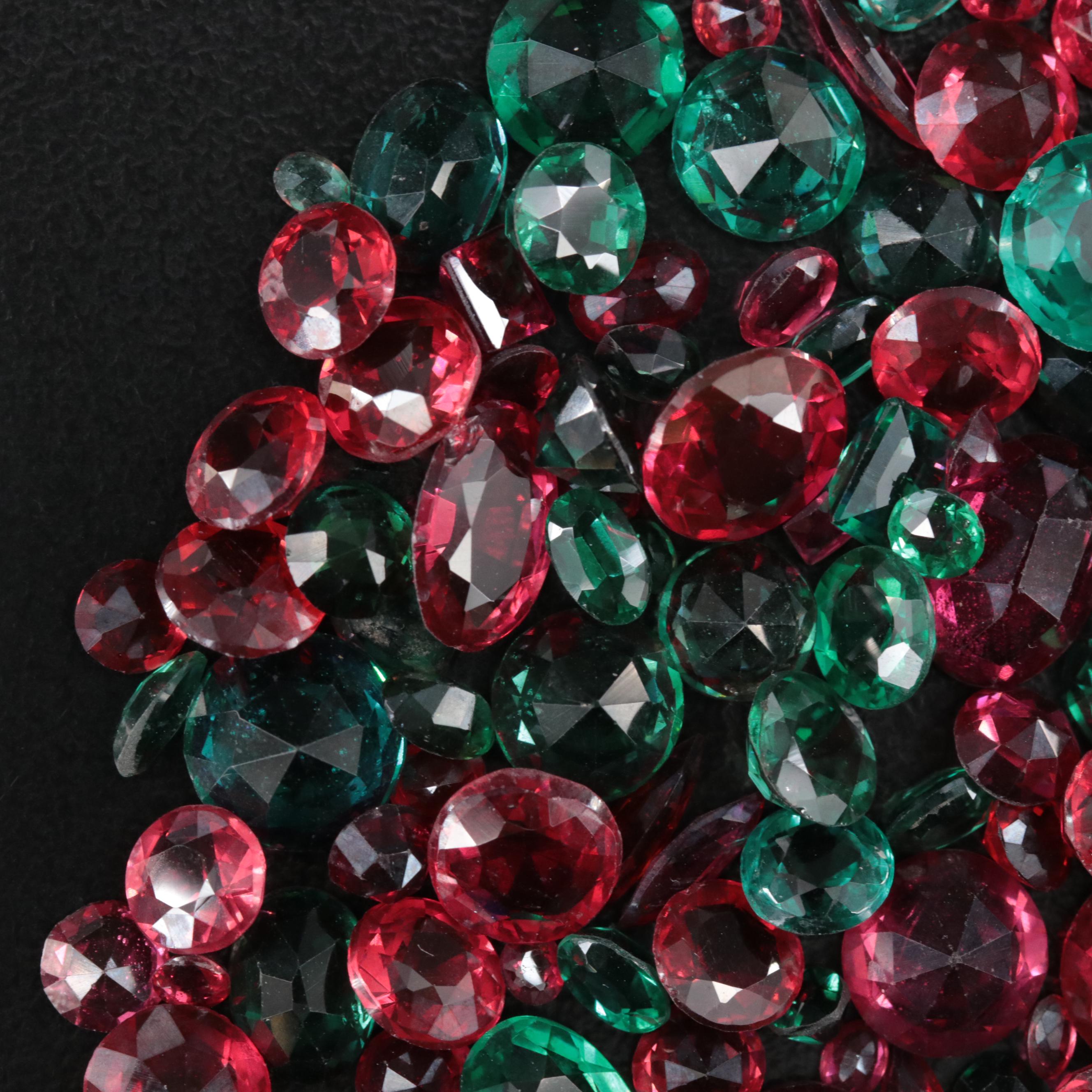 Loose 108.60 CTW Garnet and Glass Doublets