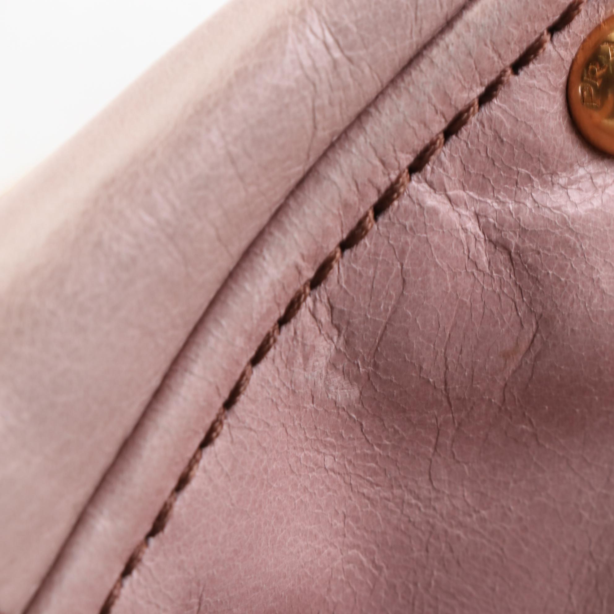 Prada Two-Way Tote Bag in Blush Pink Vitello Shine Leather