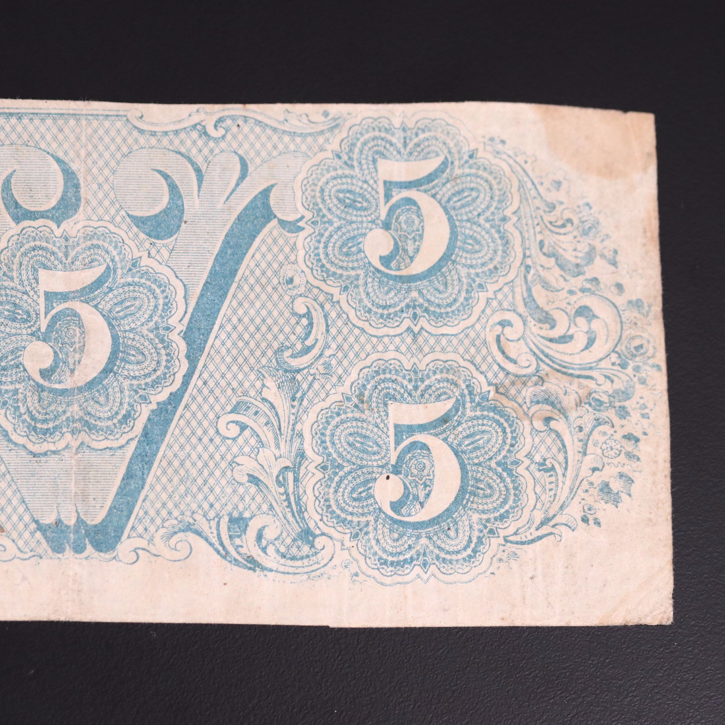 Two Obsolete Confederate States of America Banknotes