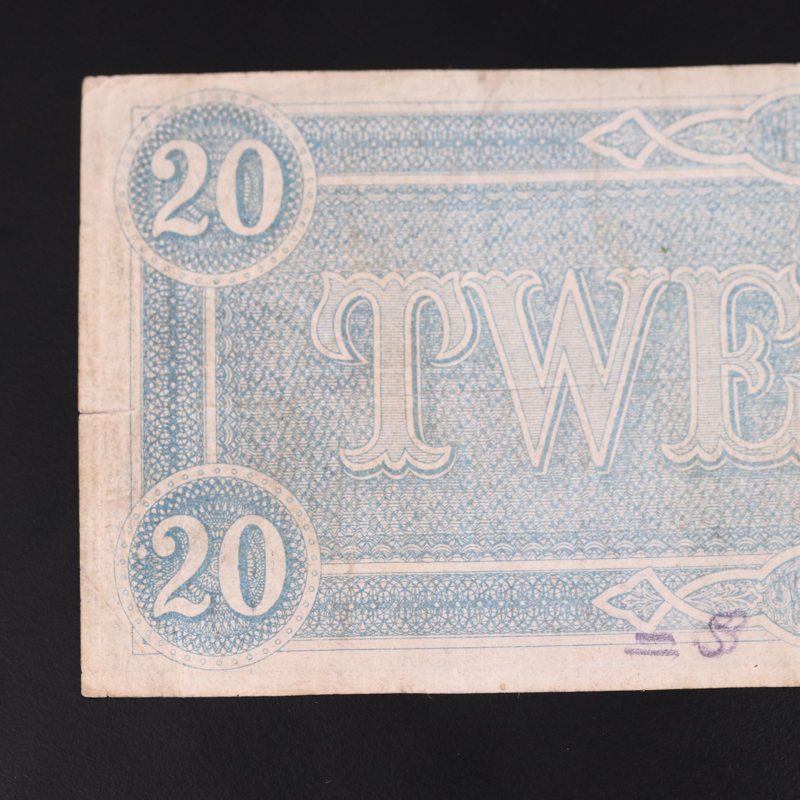 Two Obsolete Confederate States of America Banknotes