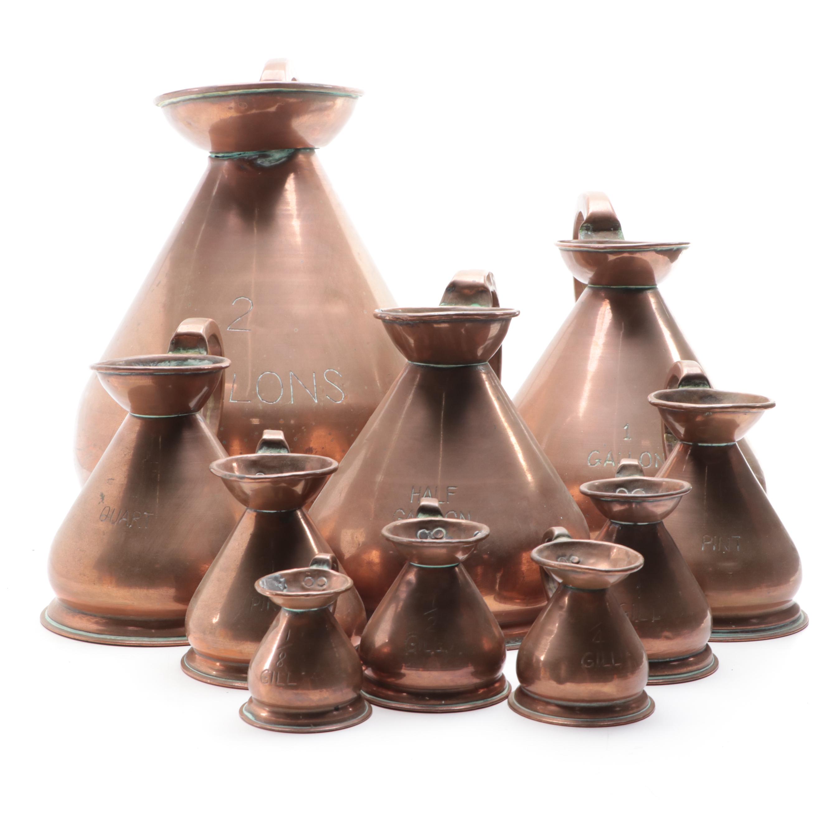 English Style Copper Haystack Measures, 20th Century