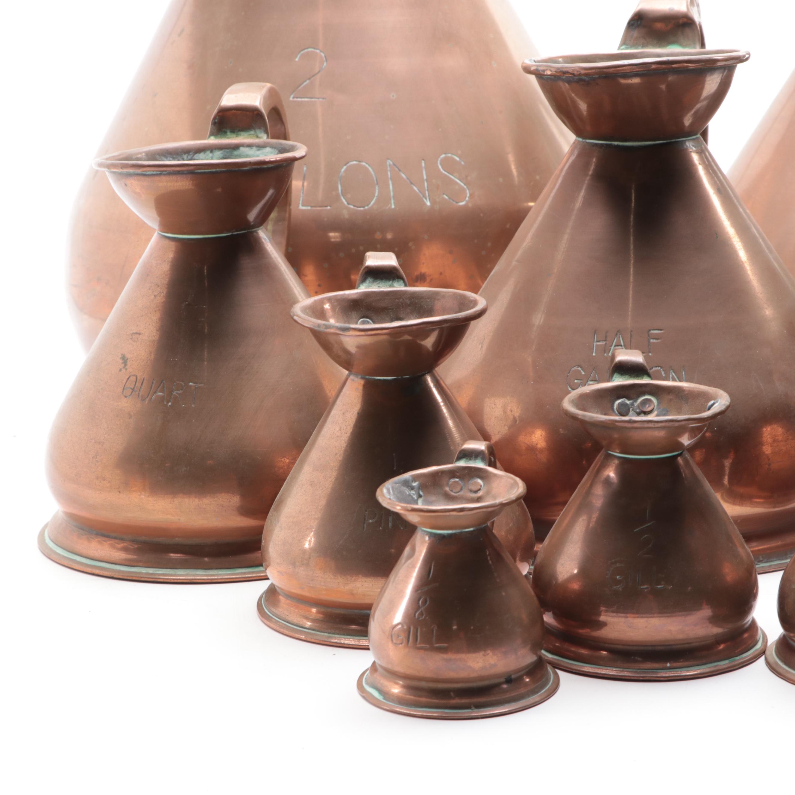 English Style Copper Haystack Measures, 20th Century