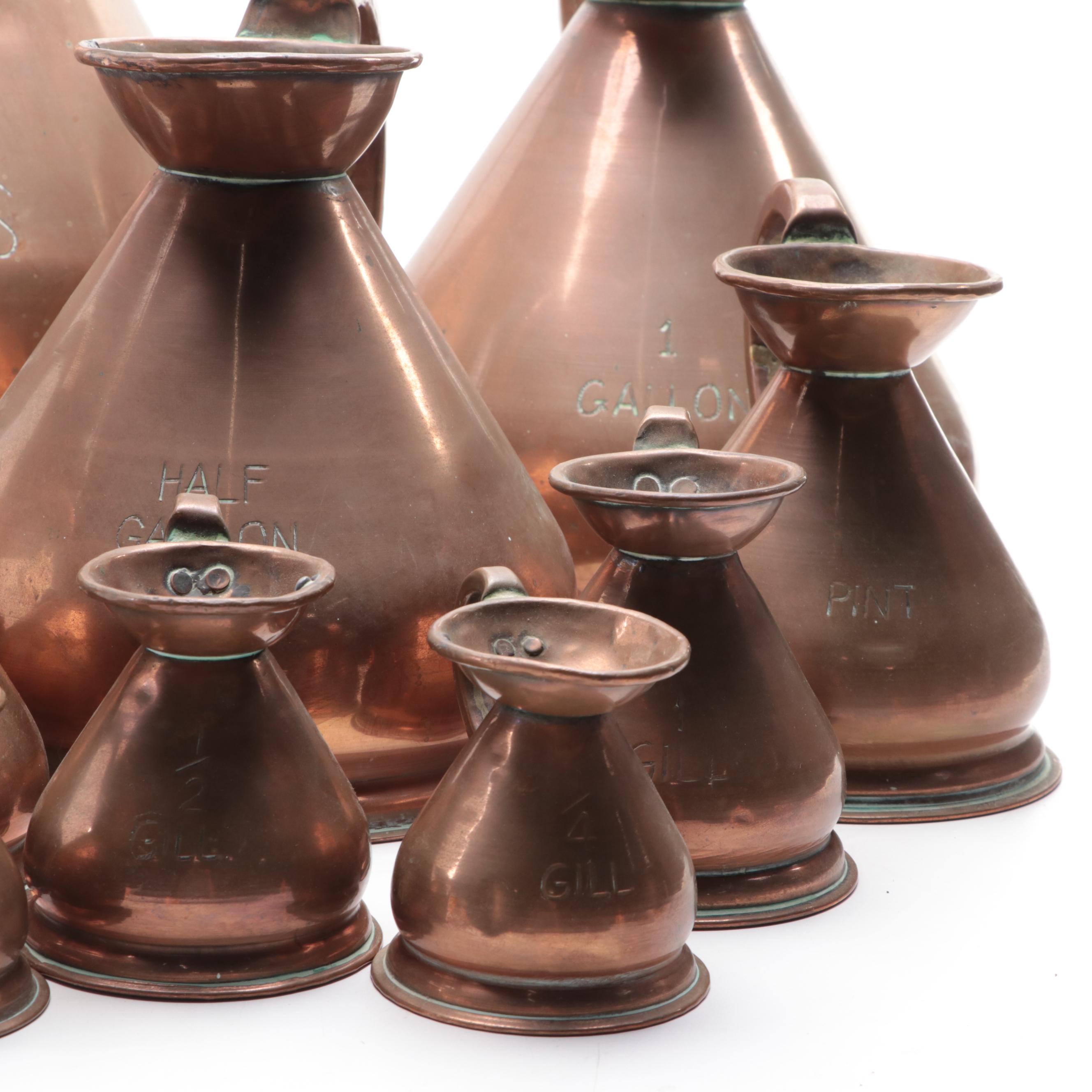 English Style Copper Haystack Measures, 20th Century