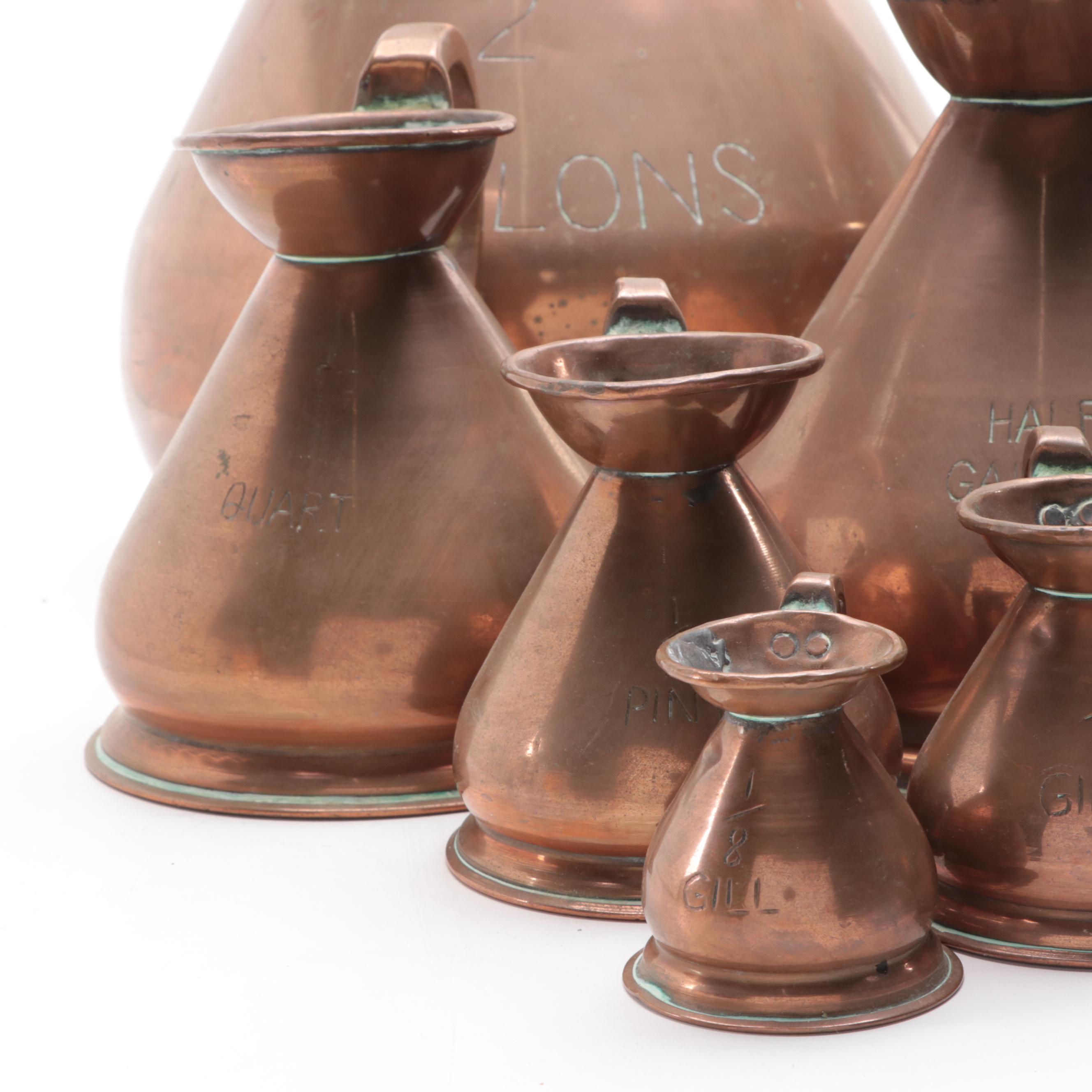 English Style Copper Haystack Measures, 20th Century