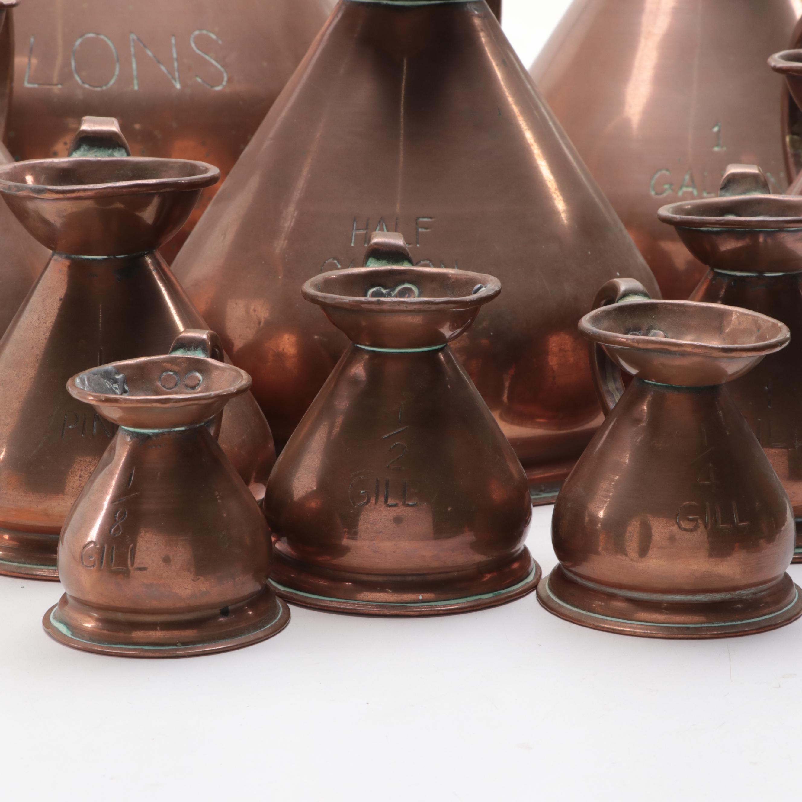 English Style Copper Haystack Measures, 20th Century