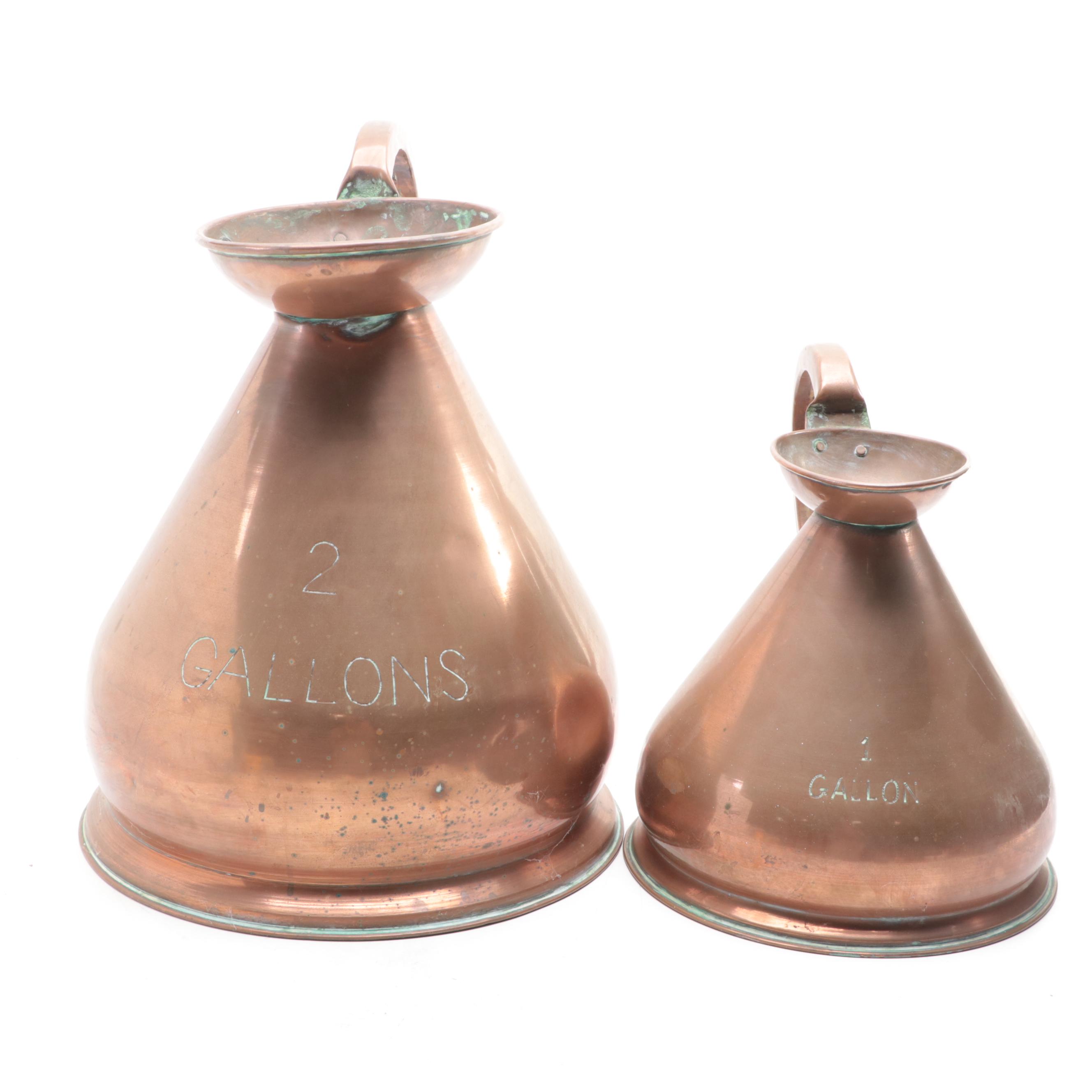 English Style Copper Haystack Measures, 20th Century