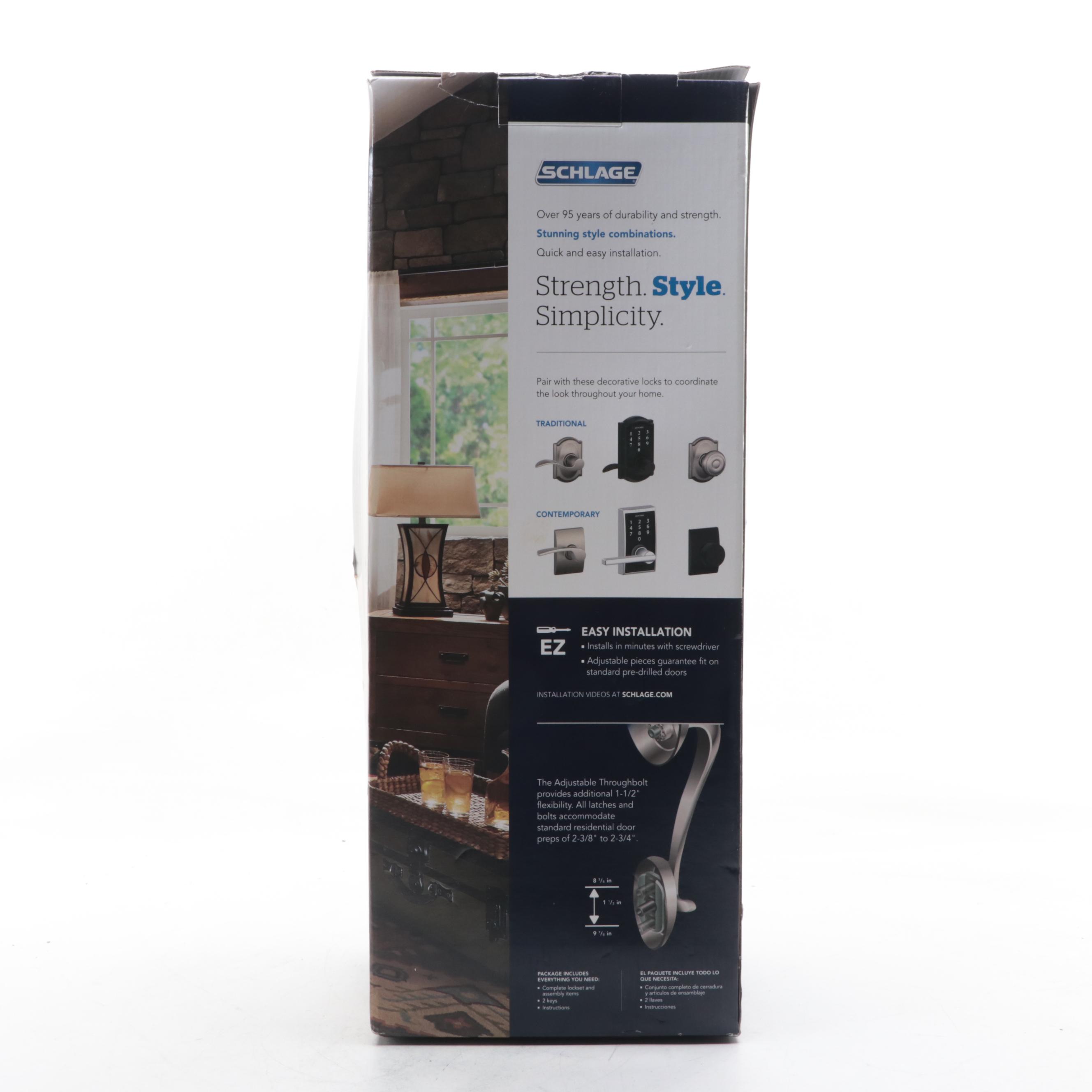 Schlage Brass Finish Front Entry Handle Set