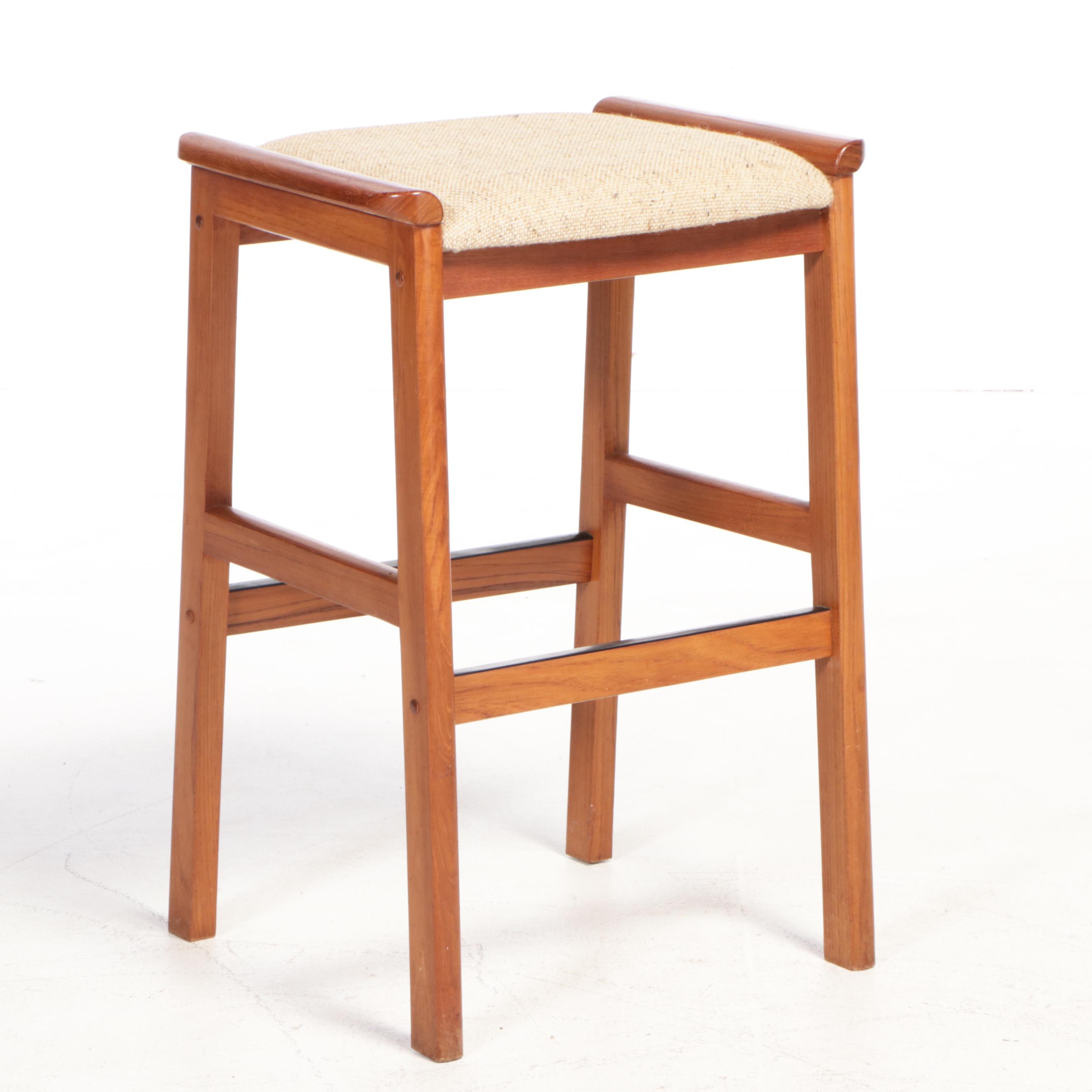 Four J.L. Møller for Højbjerg Danish Modern Teak Bar Stools, circa 1960
