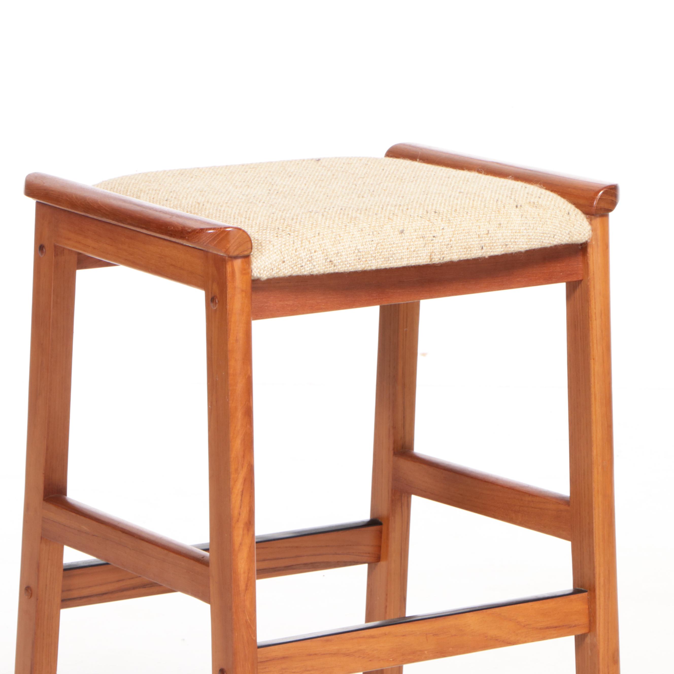 Four J.L. Møller for Højbjerg Danish Modern Teak Bar Stools, circa 1960